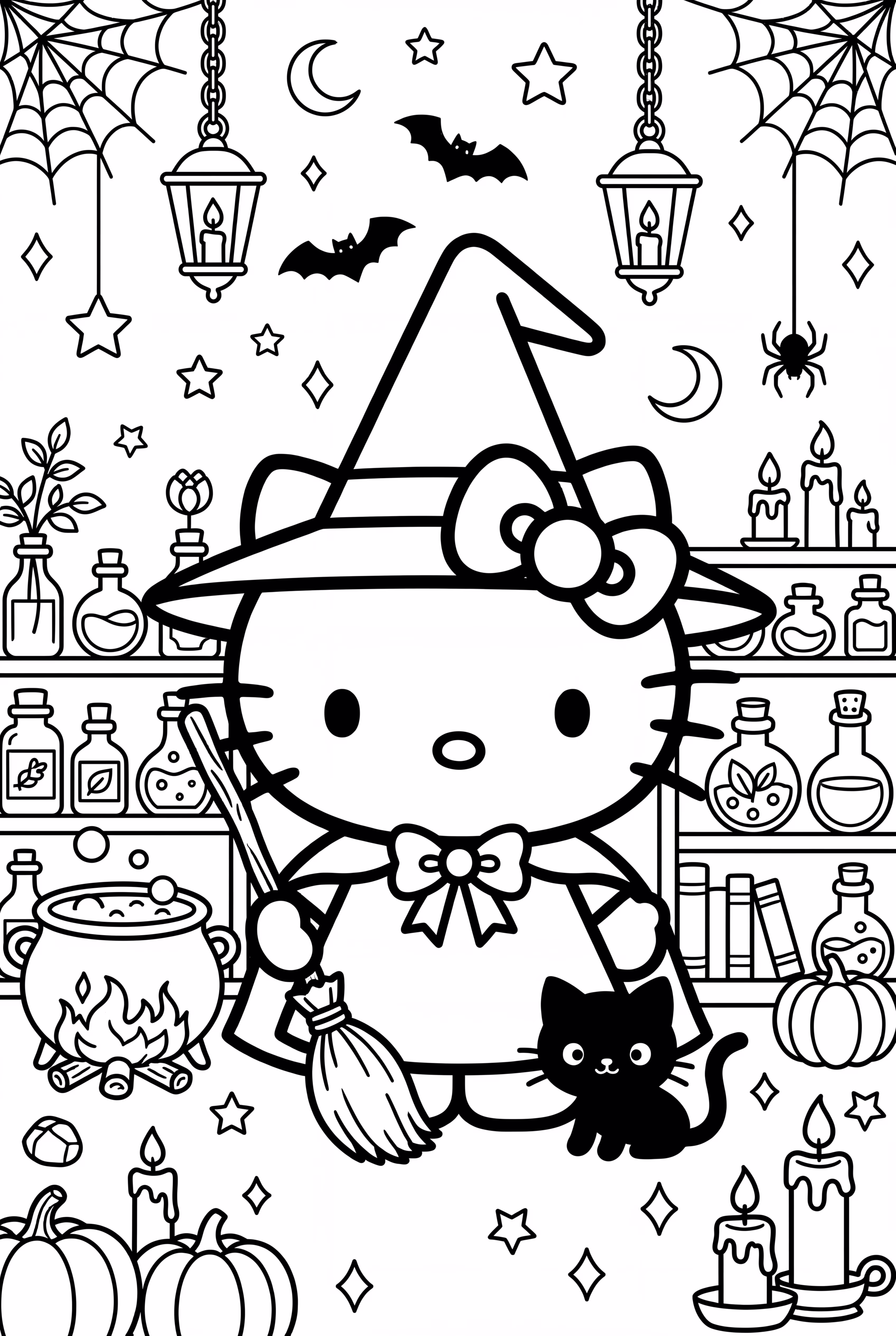 Hello Kitty's Detailed Witch Laboratory