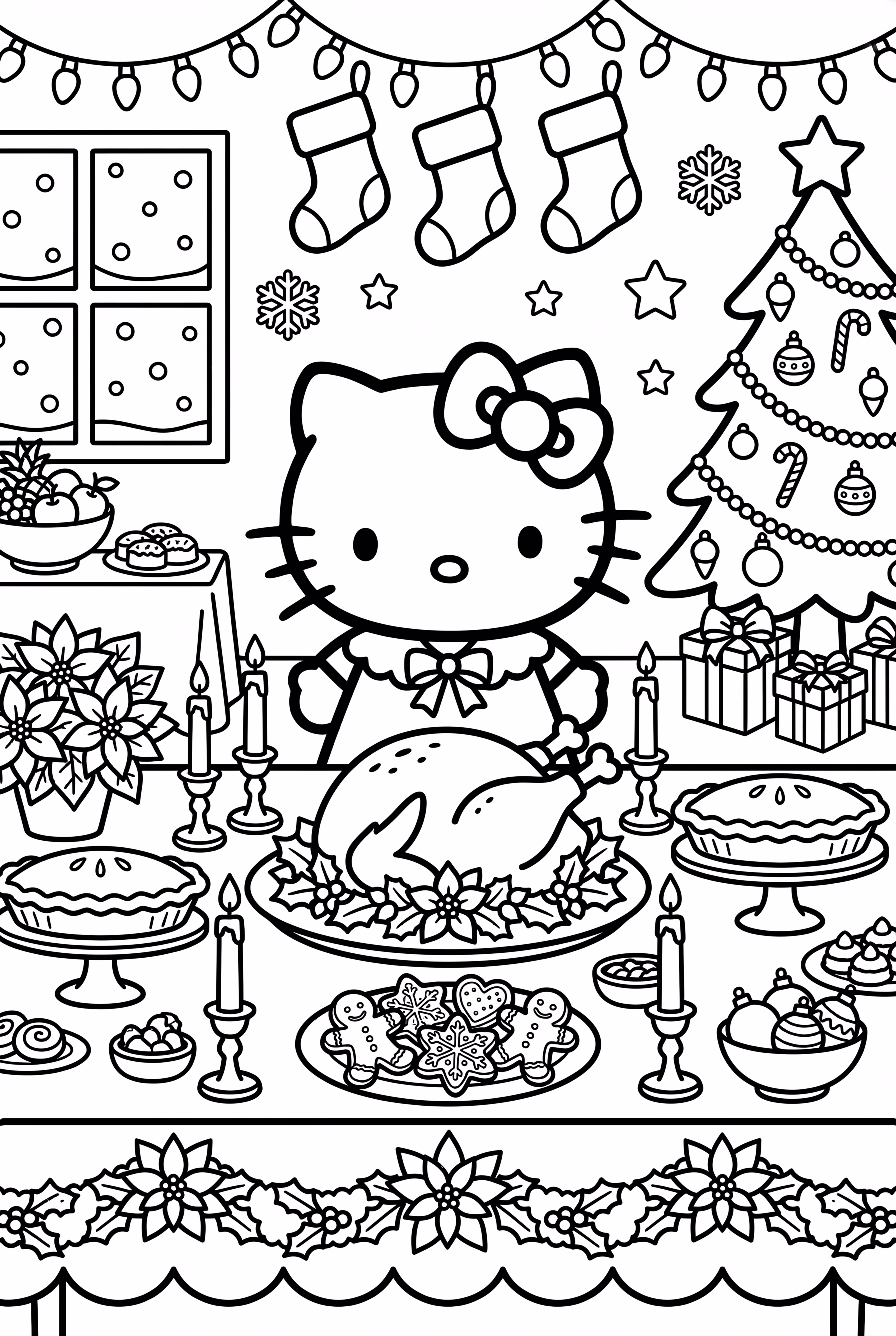 Hello Kitty's Grand Christmas Feast Table