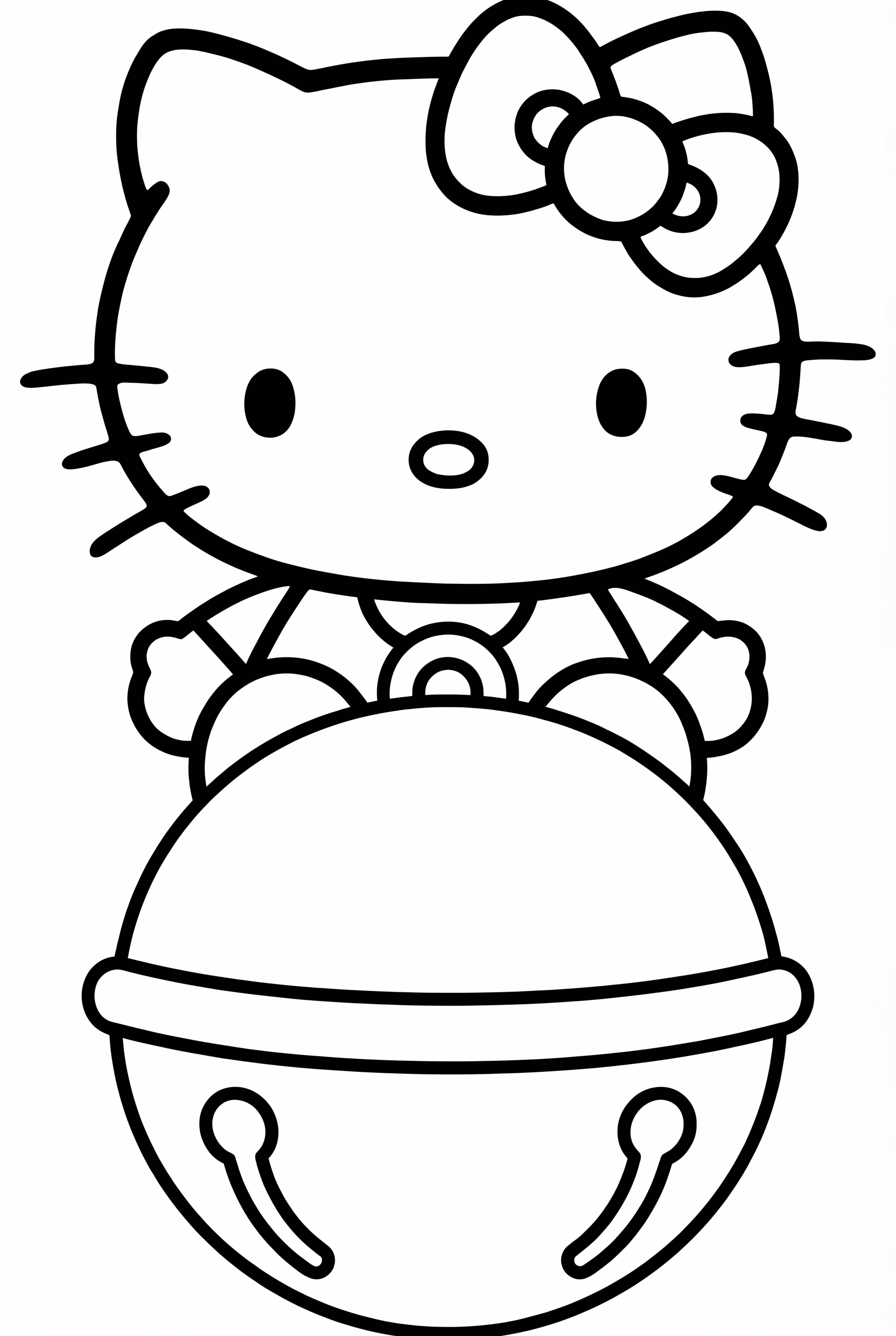 Hello Kitty Sitting On A Large Jingle Bell