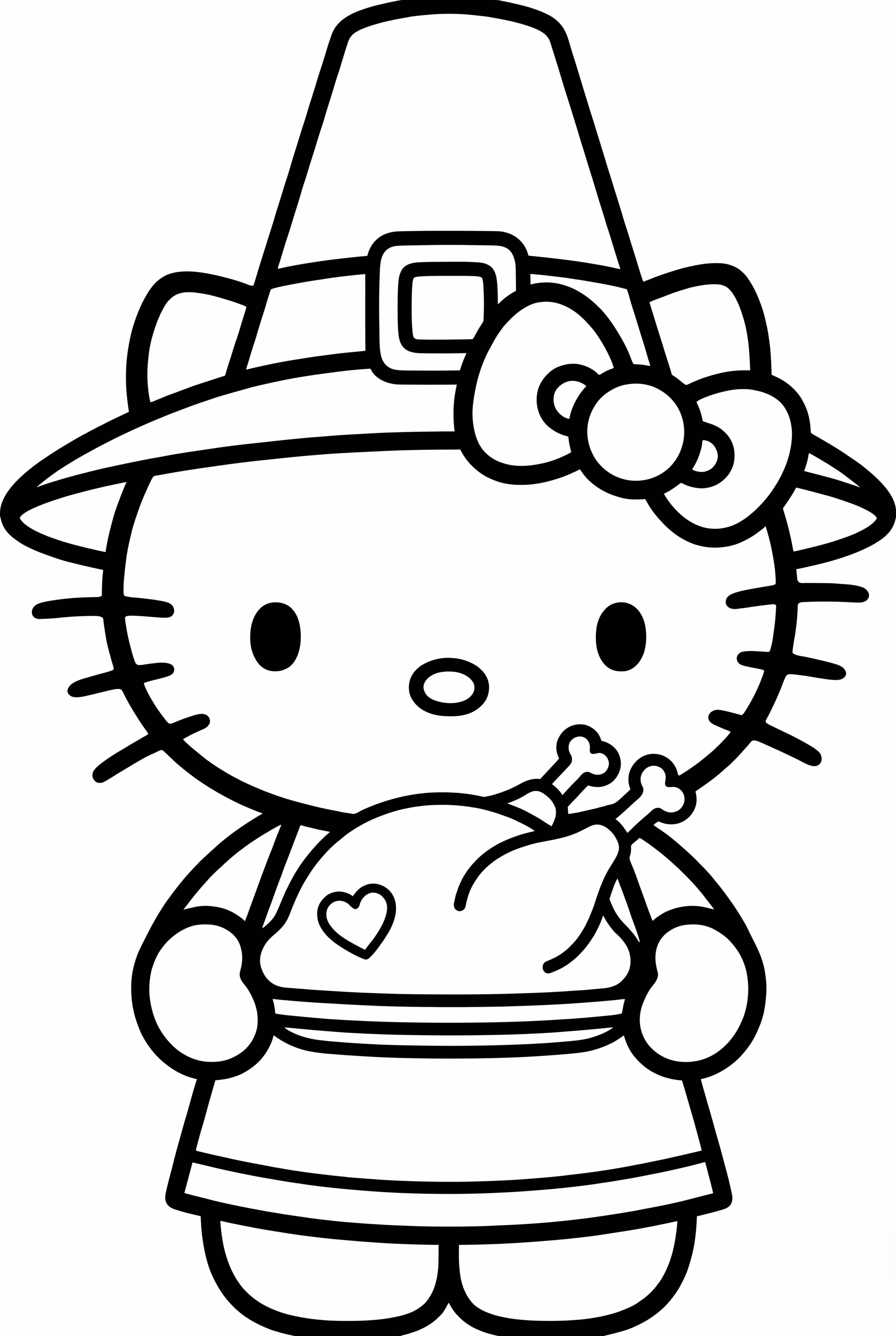 헬로키티 추수감사절과 순례자 모자