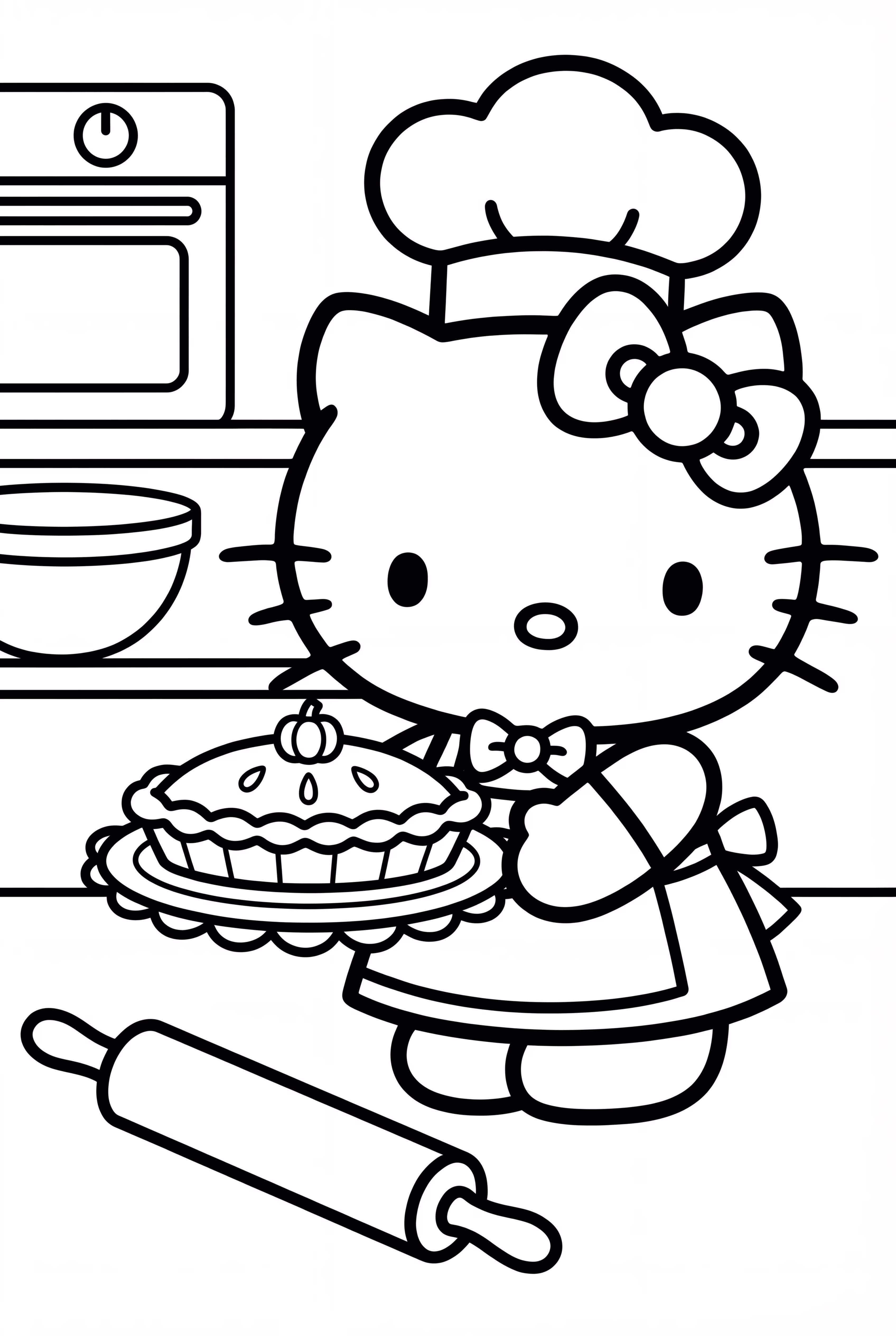 Hello Kitty Thanksgiving Baking A Pumpkin Pie