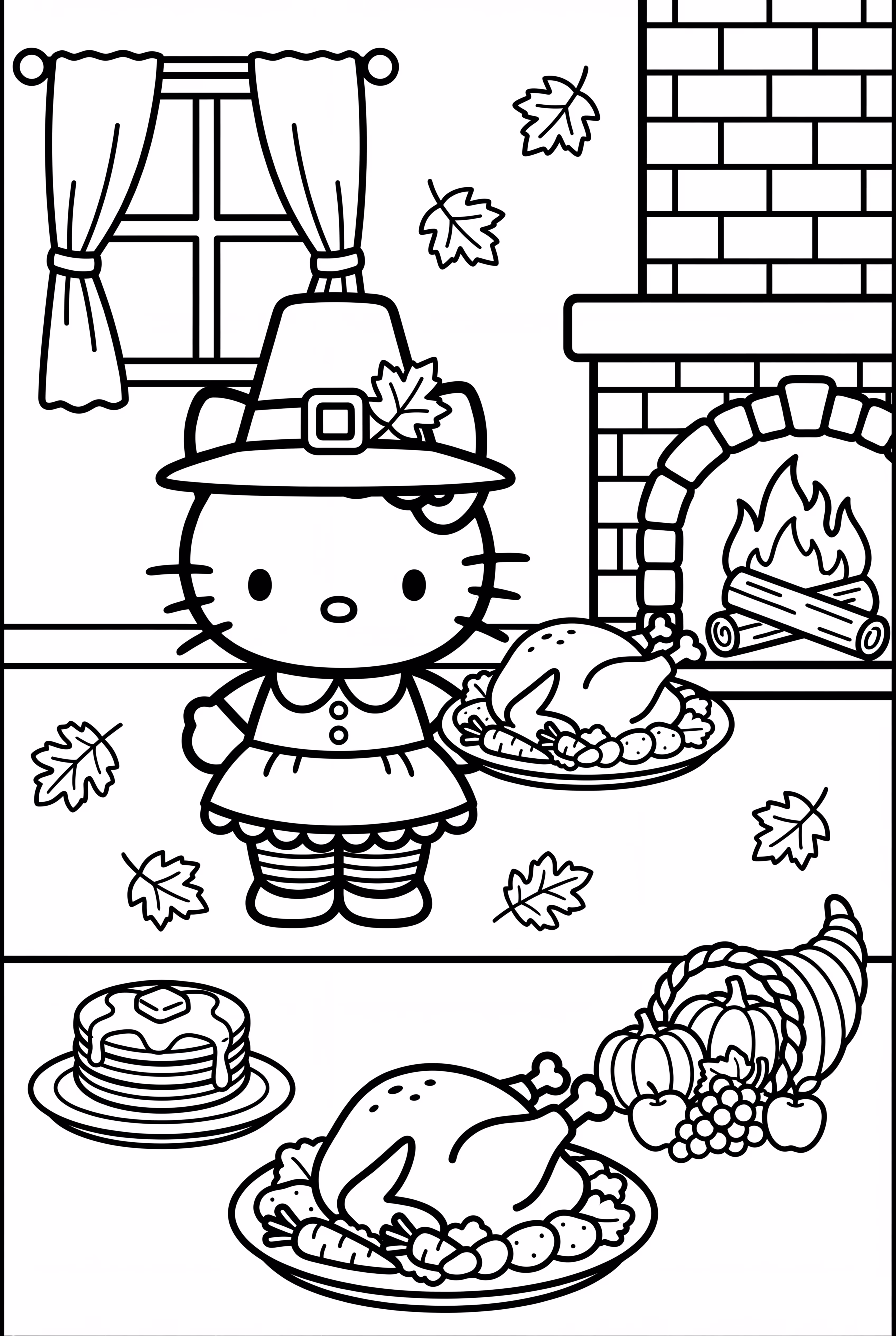 Hello Kitty Erntedankfest am Kamin