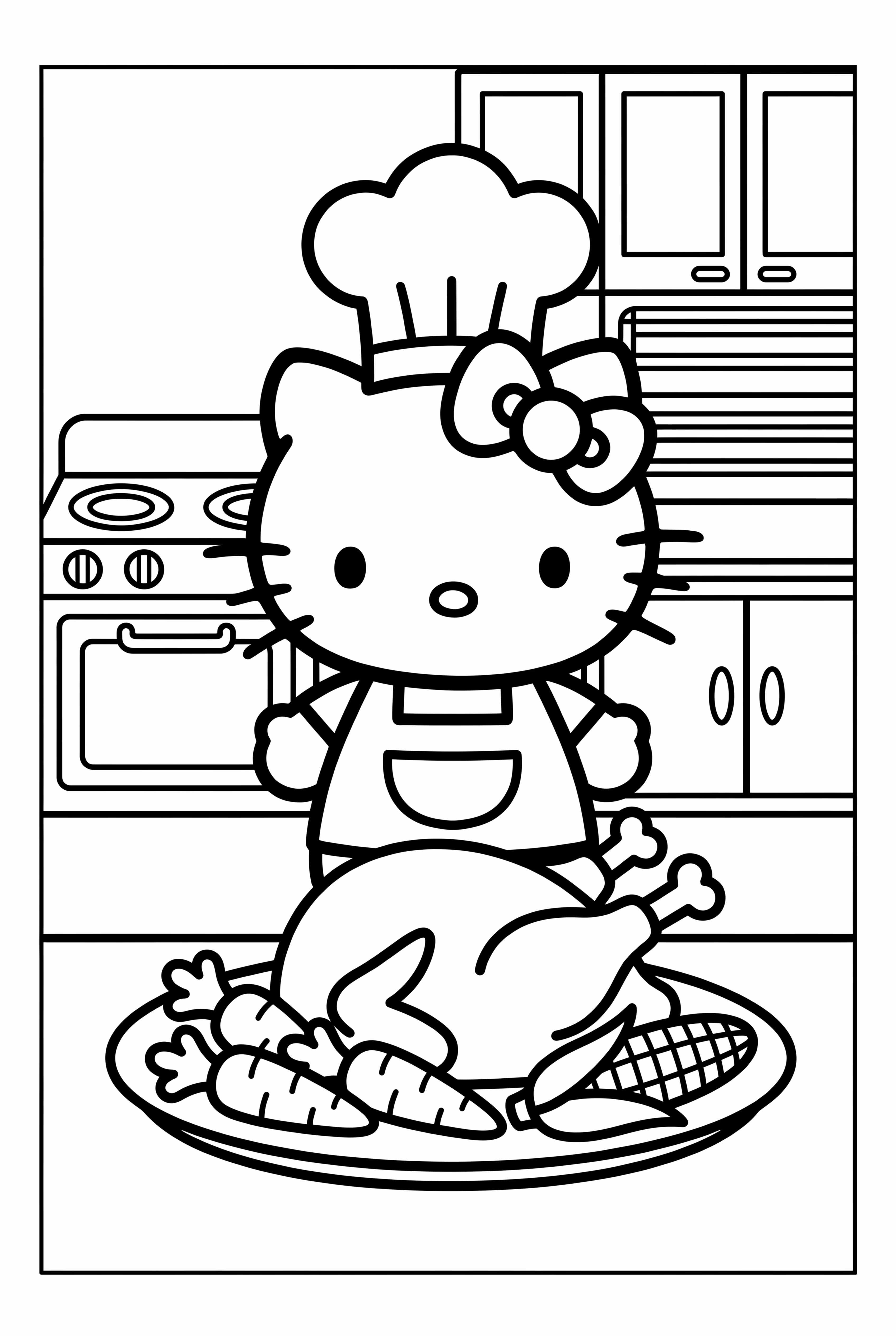 Hello Kitty Thanksgiving Cooking Dinner