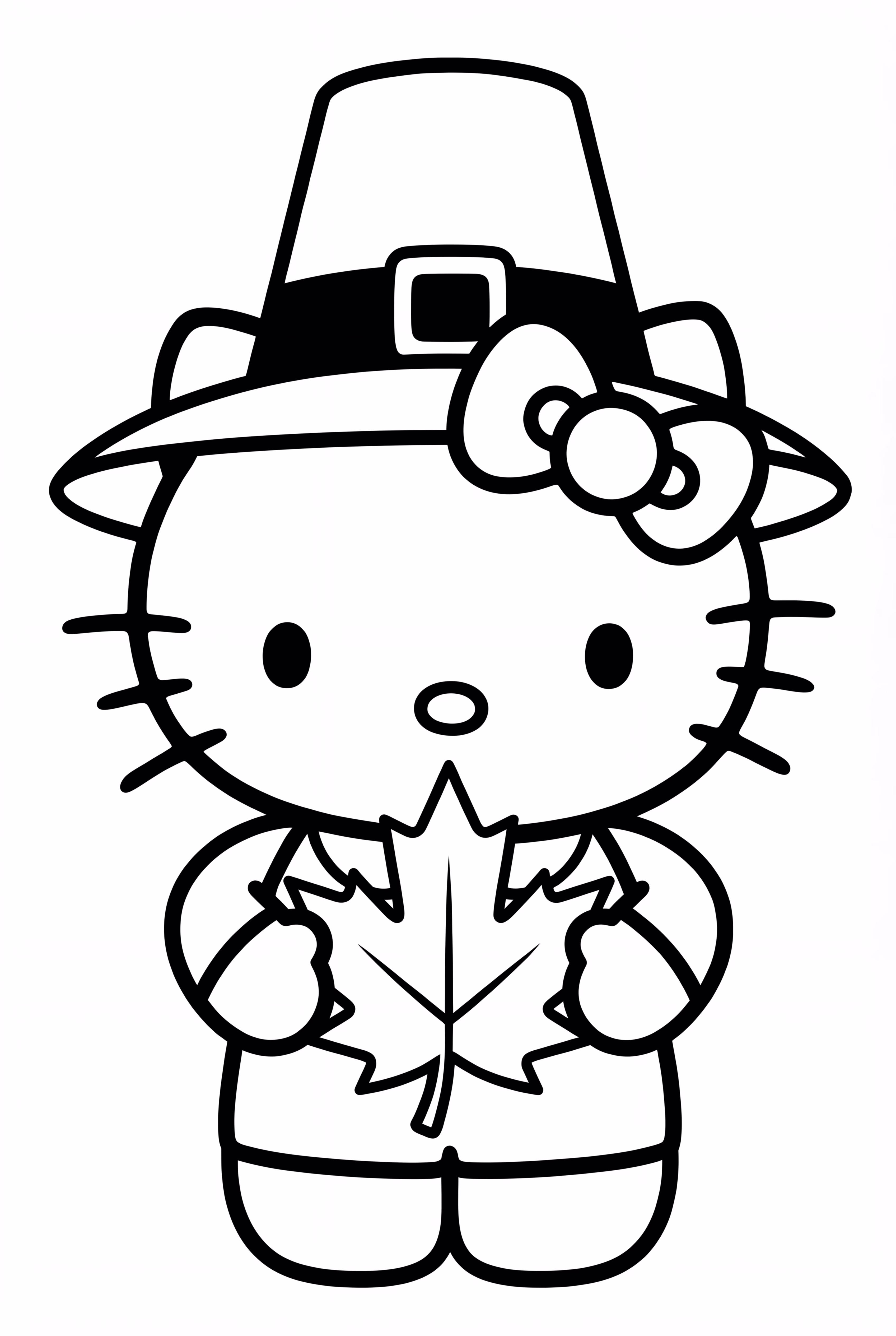 Hello Kitty Thanksgiving Holding A Leaf