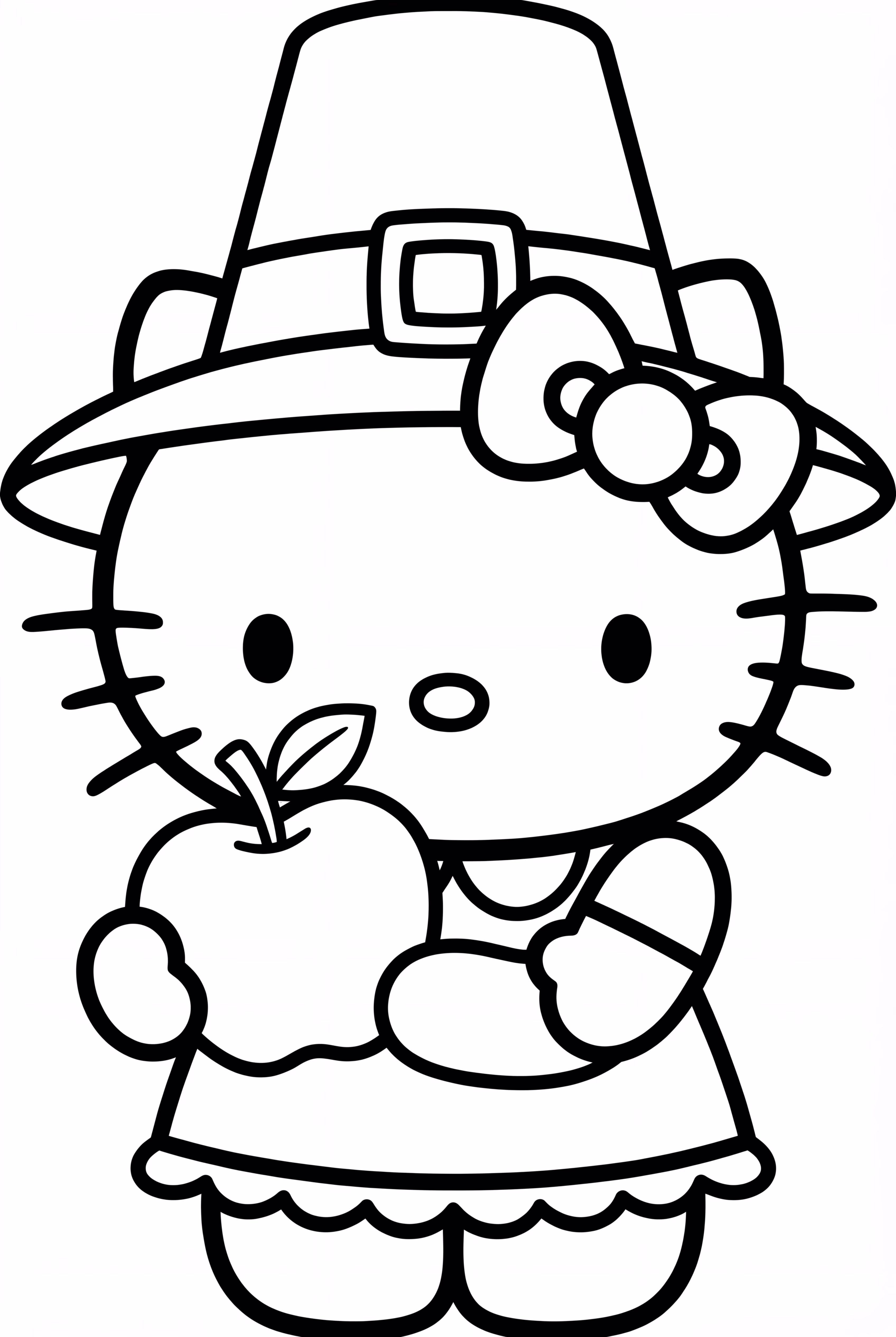 Hello Kitty Thanksgiving mit einem Apfel