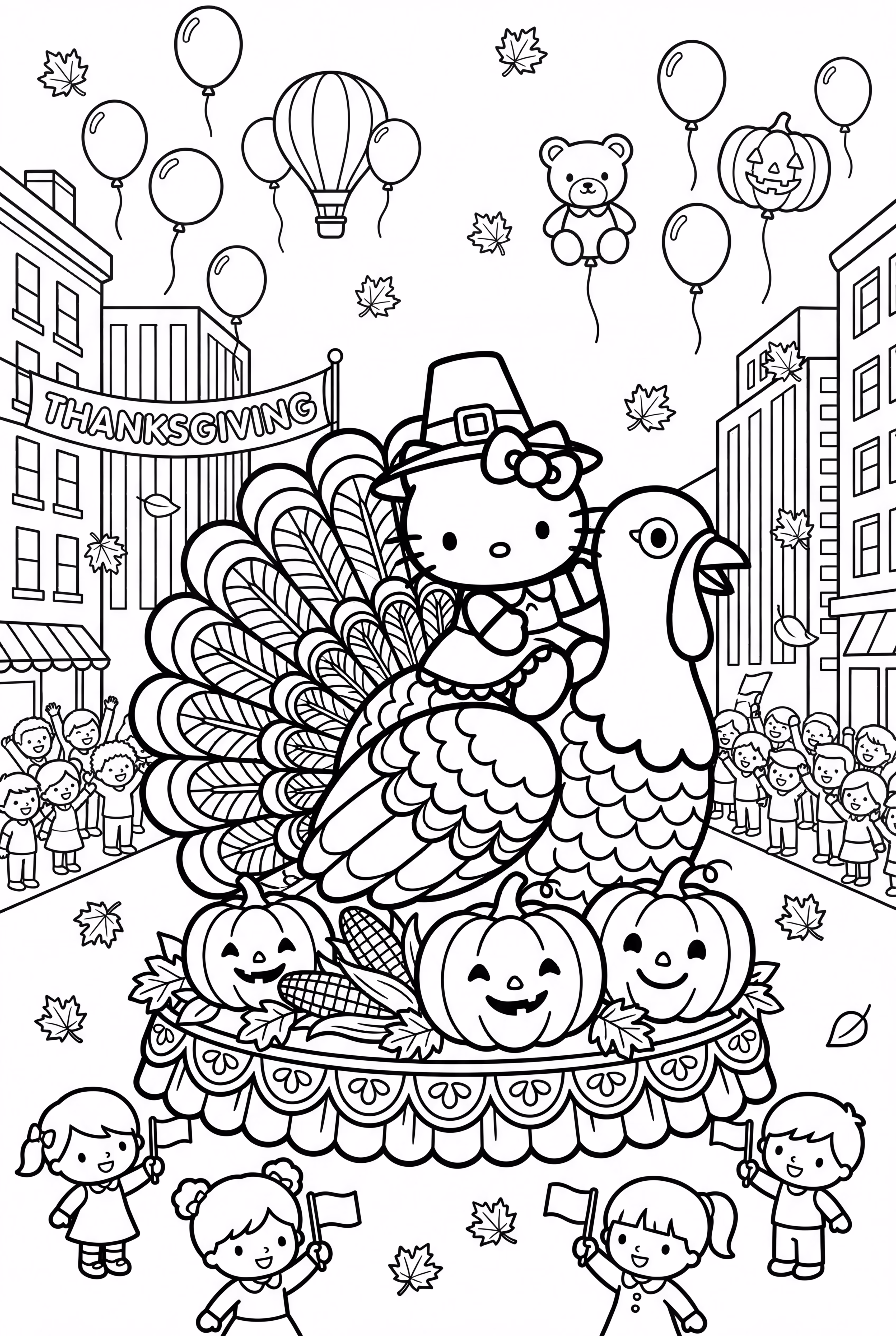 Hello Kitty Thanksgiving Parade Float Celebration