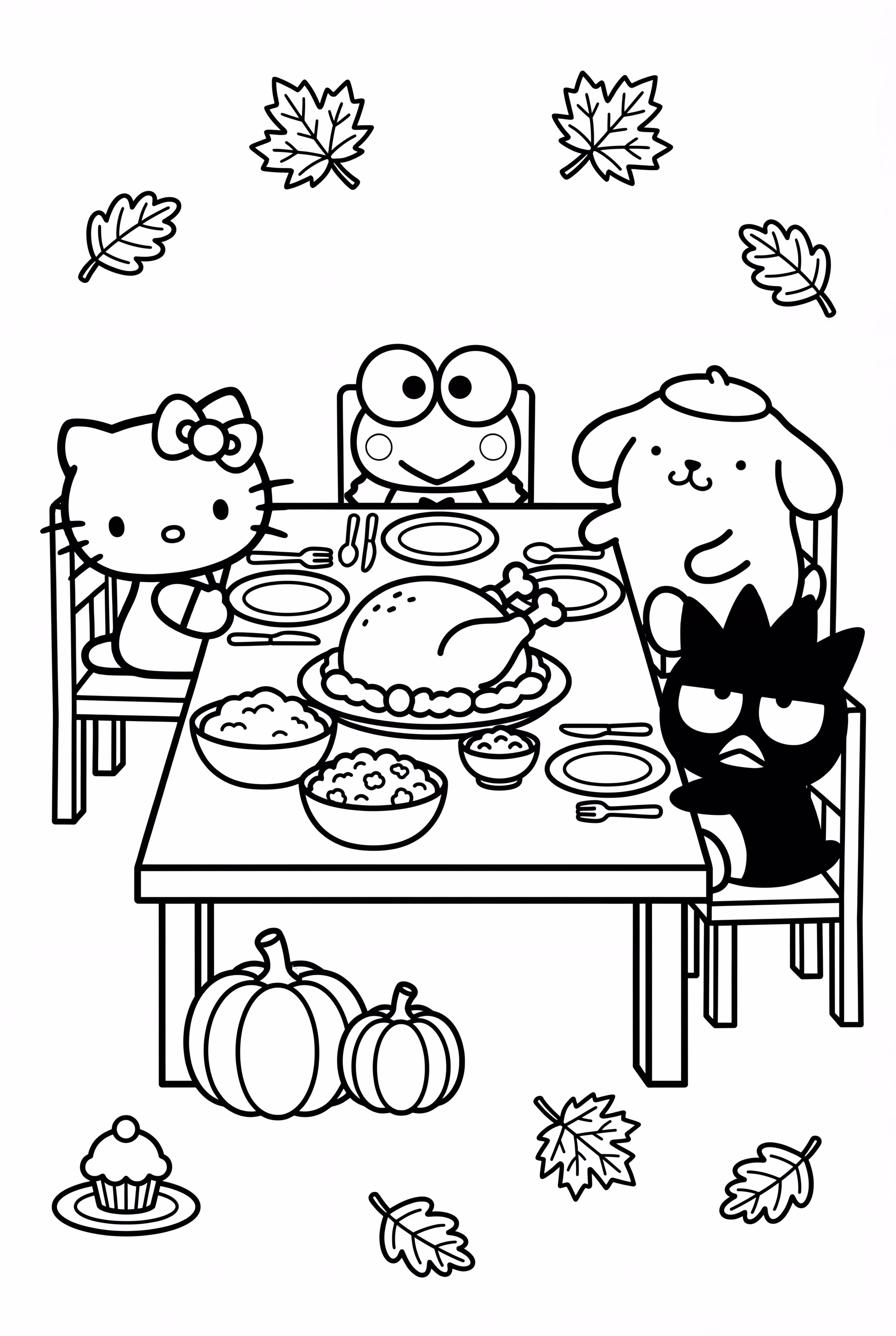 Hello Kitty Thanksgiving Sharing With Friends