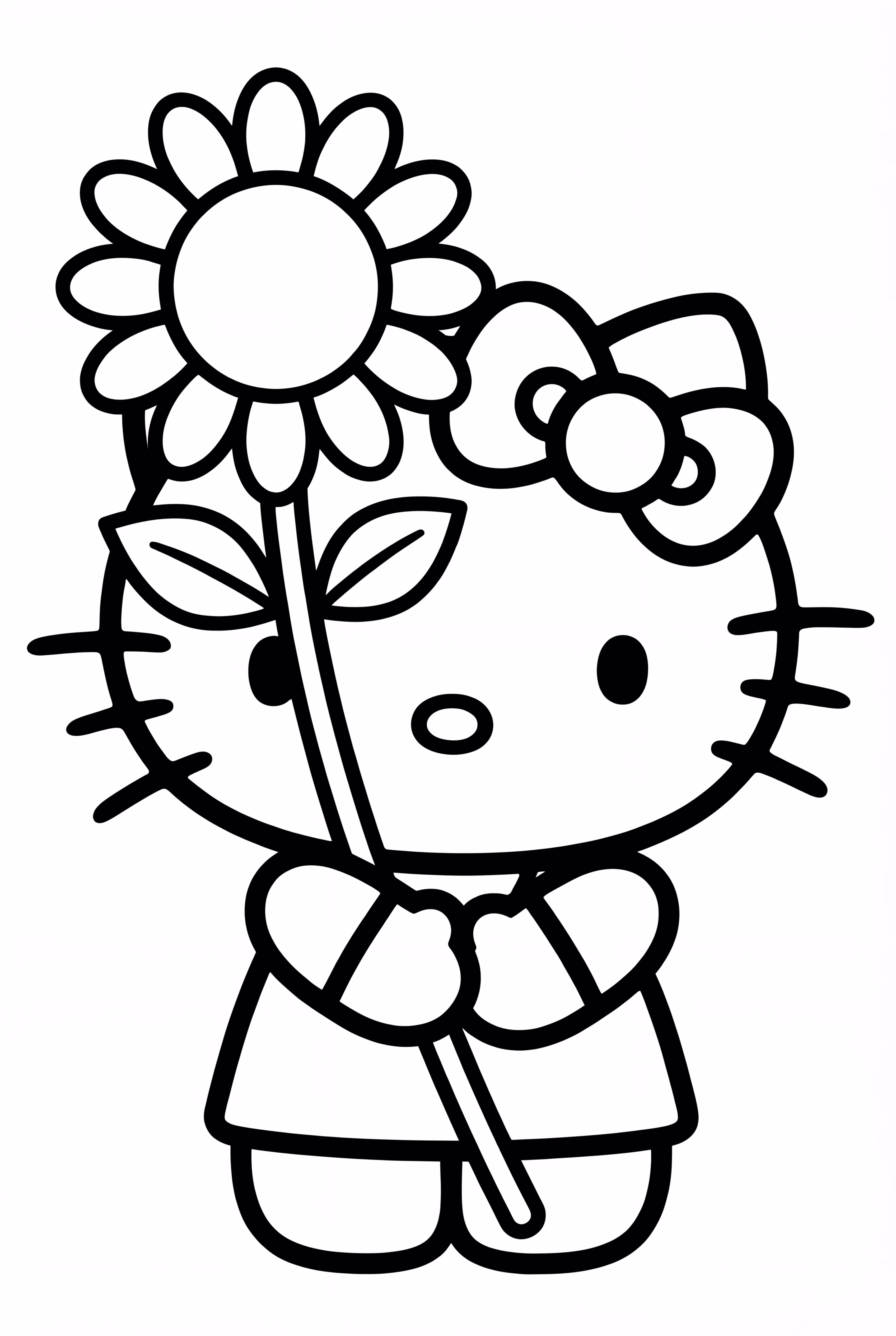 Hello Kitty Erntedankfest mit einer Sonnenblume