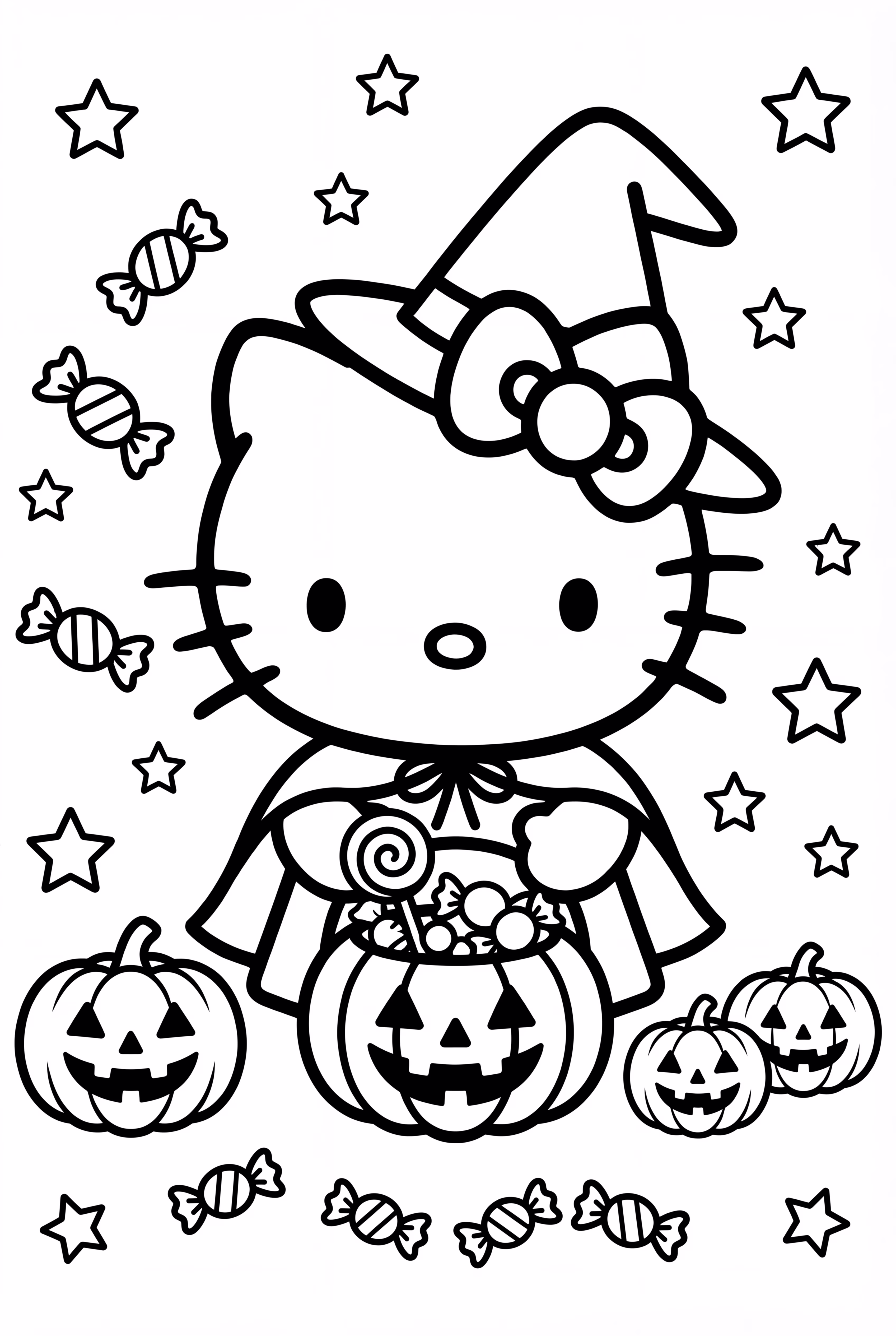 Hello Kitty With A Bucket Full Of Candy