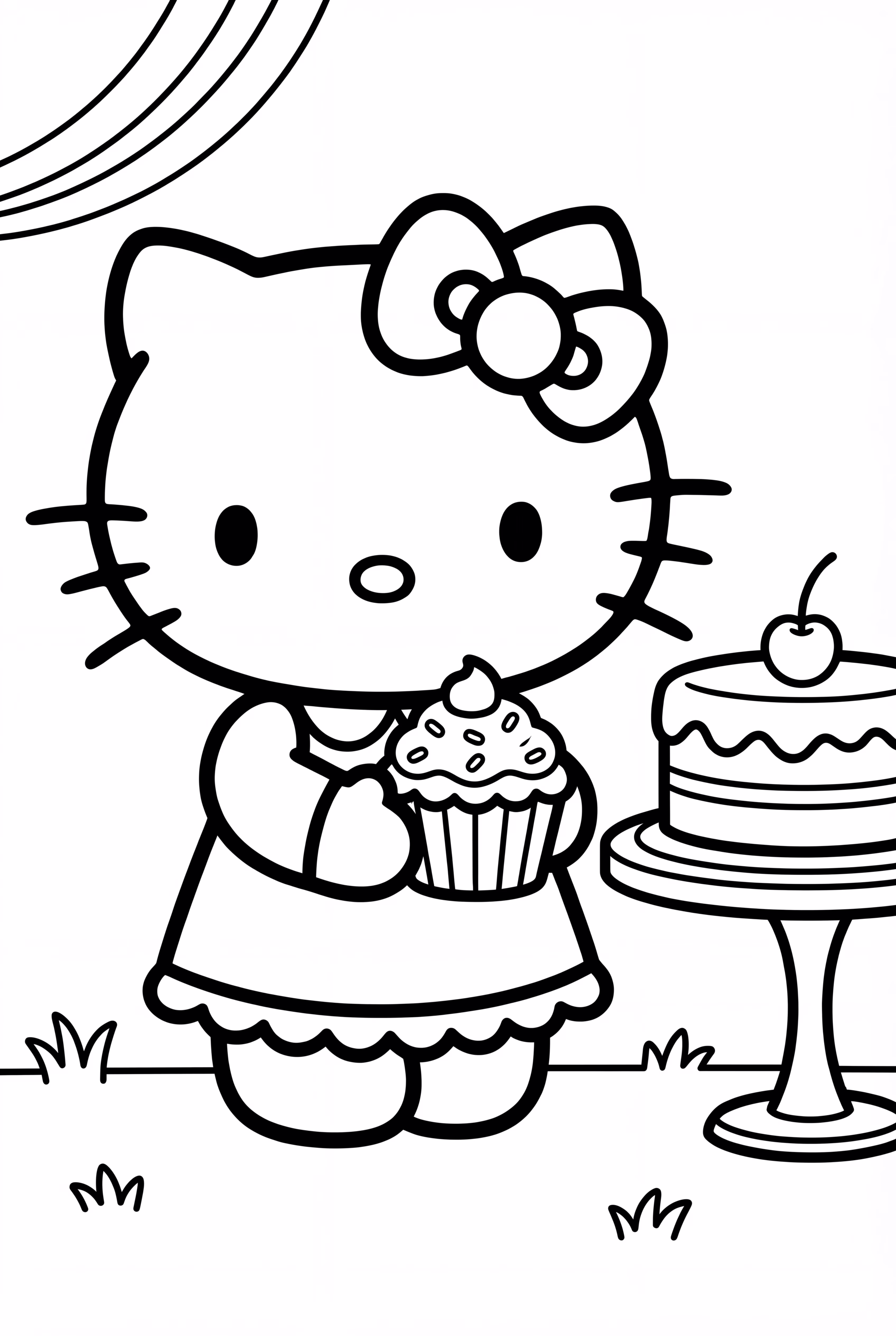 凱蒂貓和杯子蛋糕