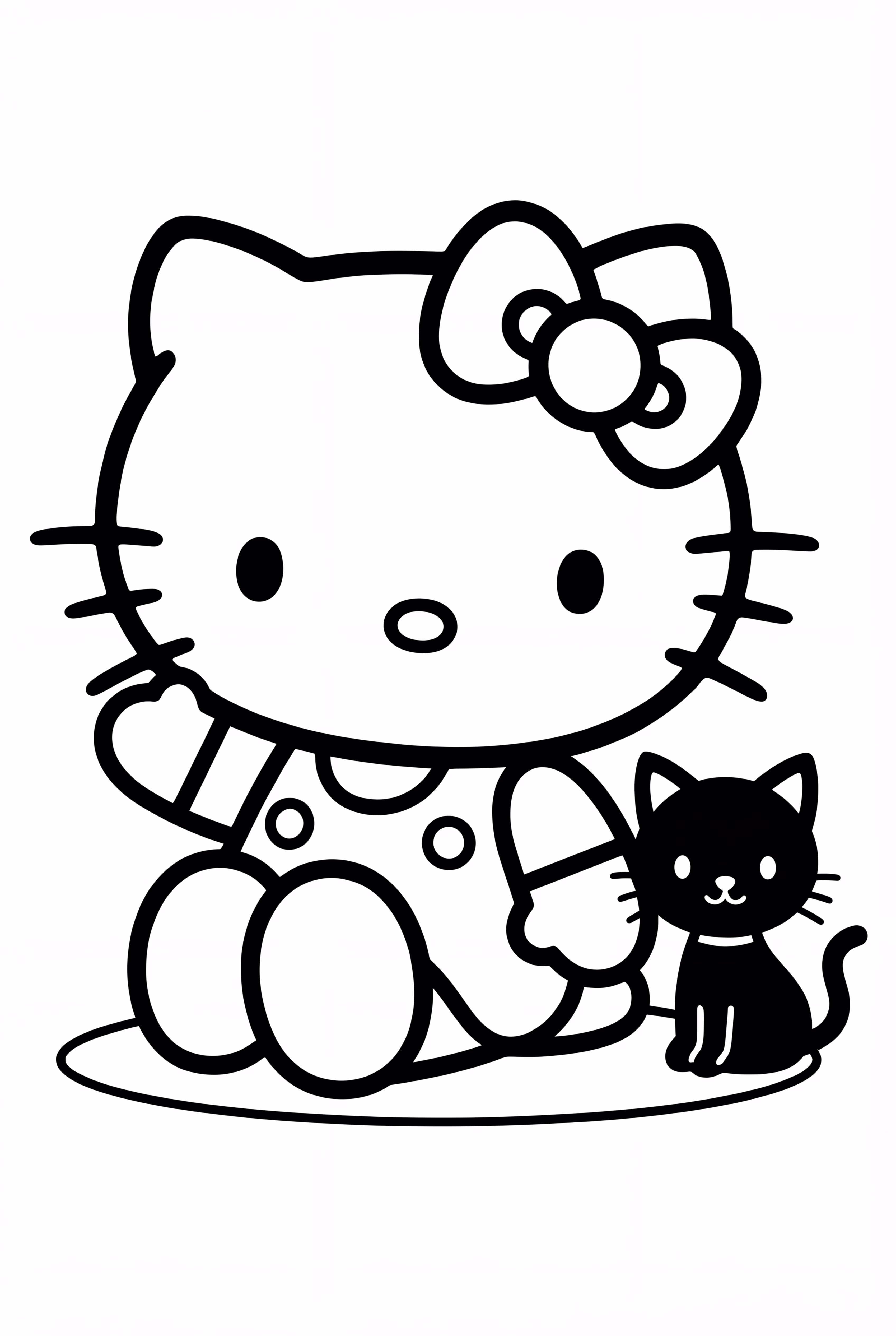 Hello Kitty with Black Cat