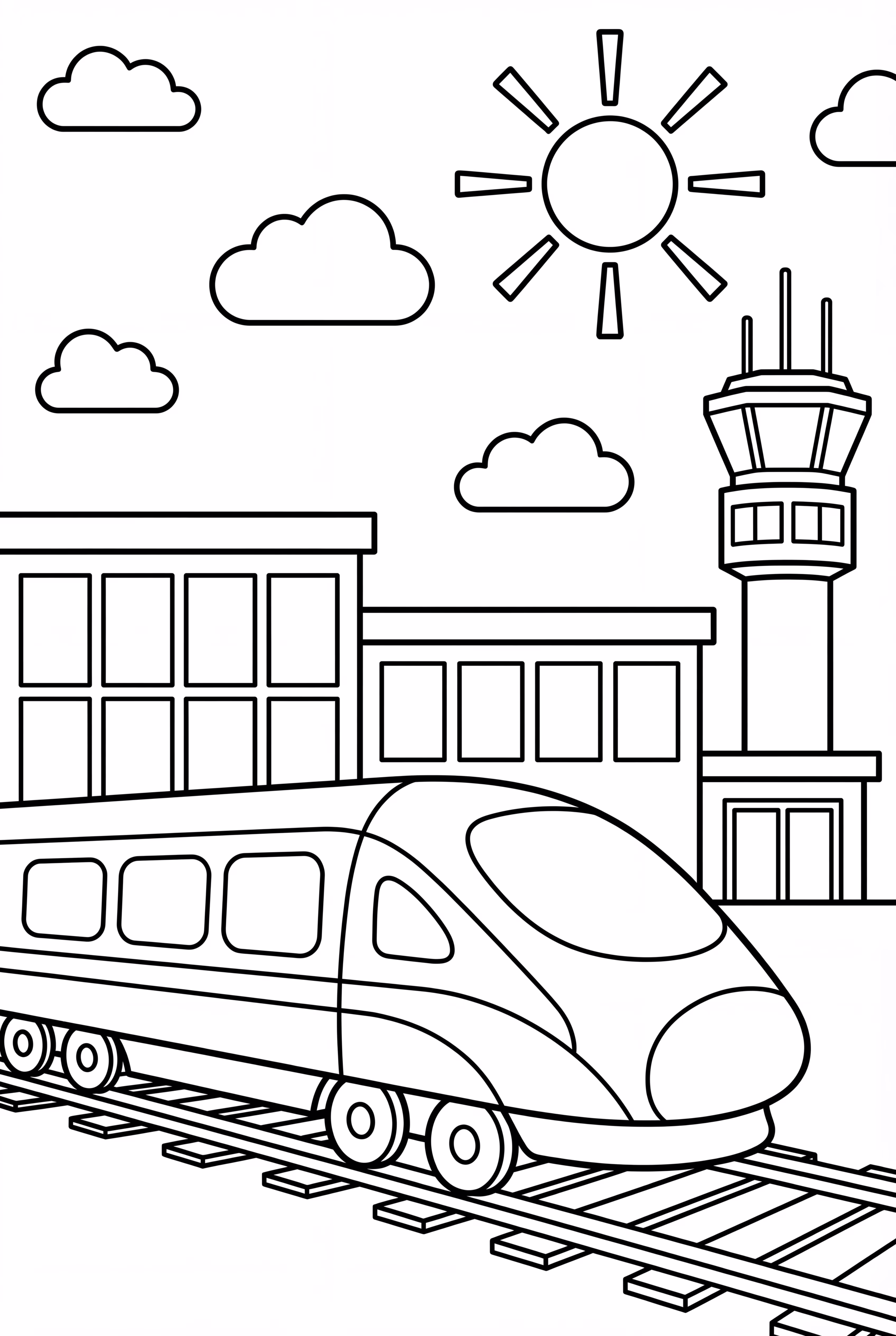 High Speed Train And An Airport