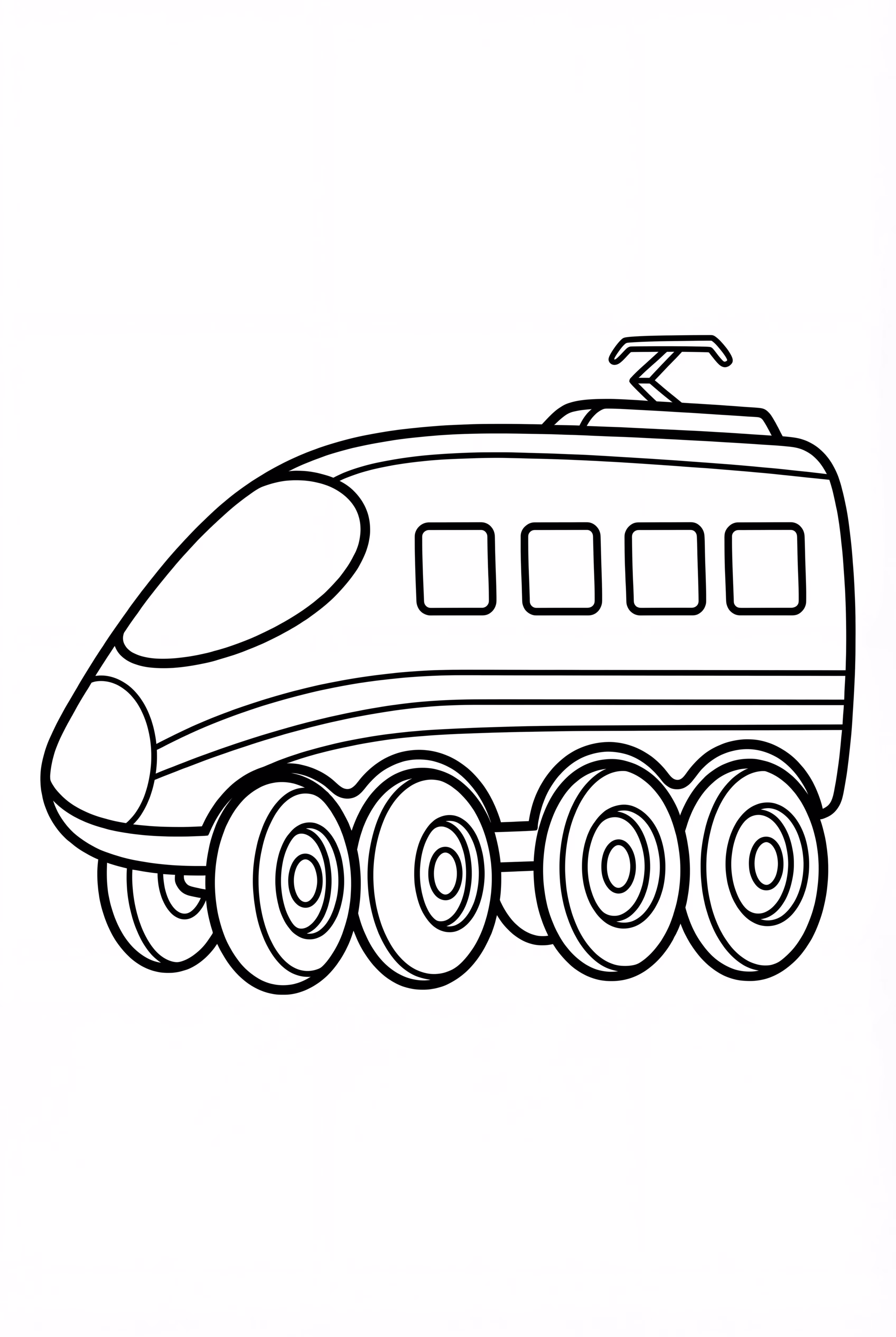 Hochgeschwindigkeitszug mit großen Rädern