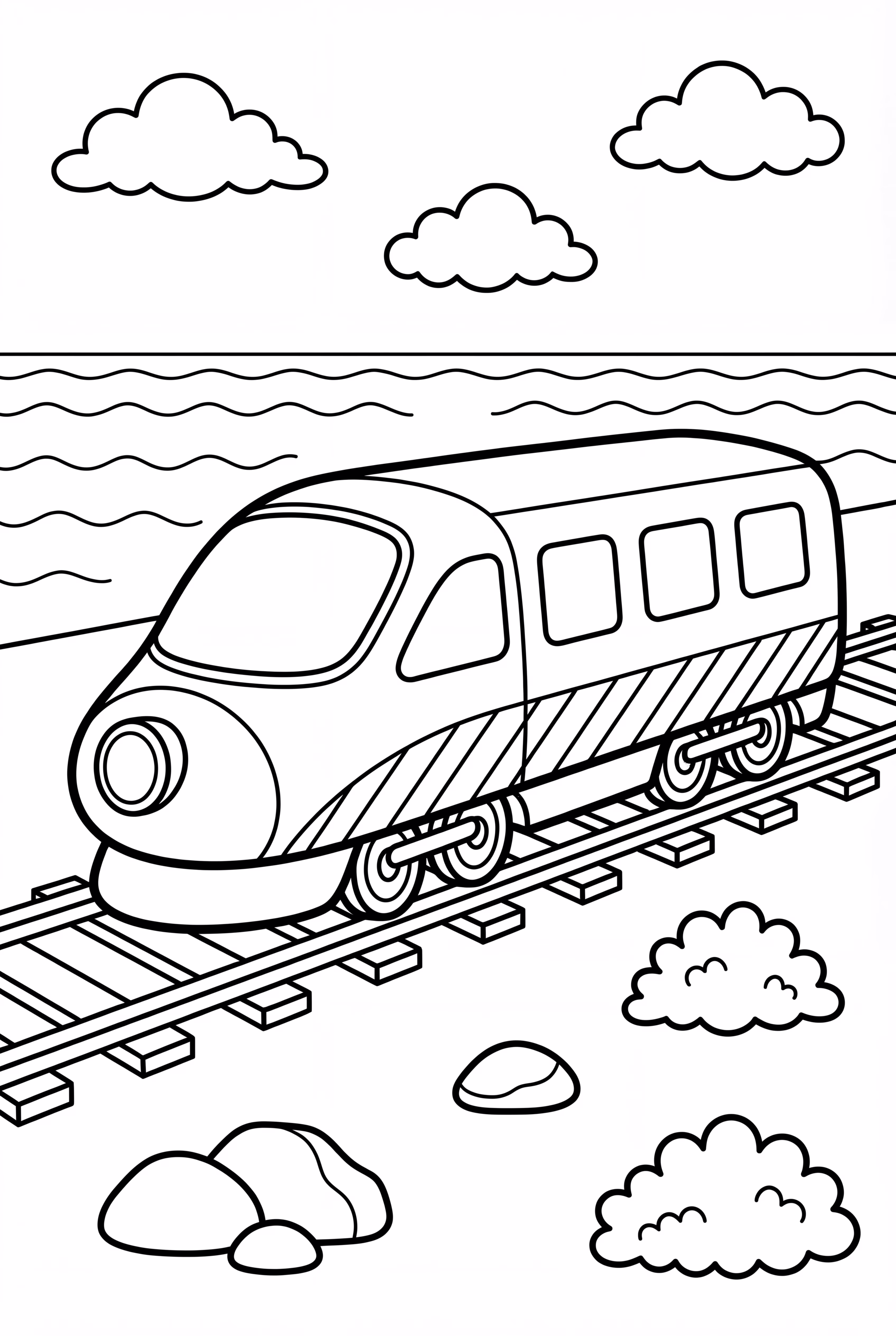 Hochgeschwindigkeitszug am Meer