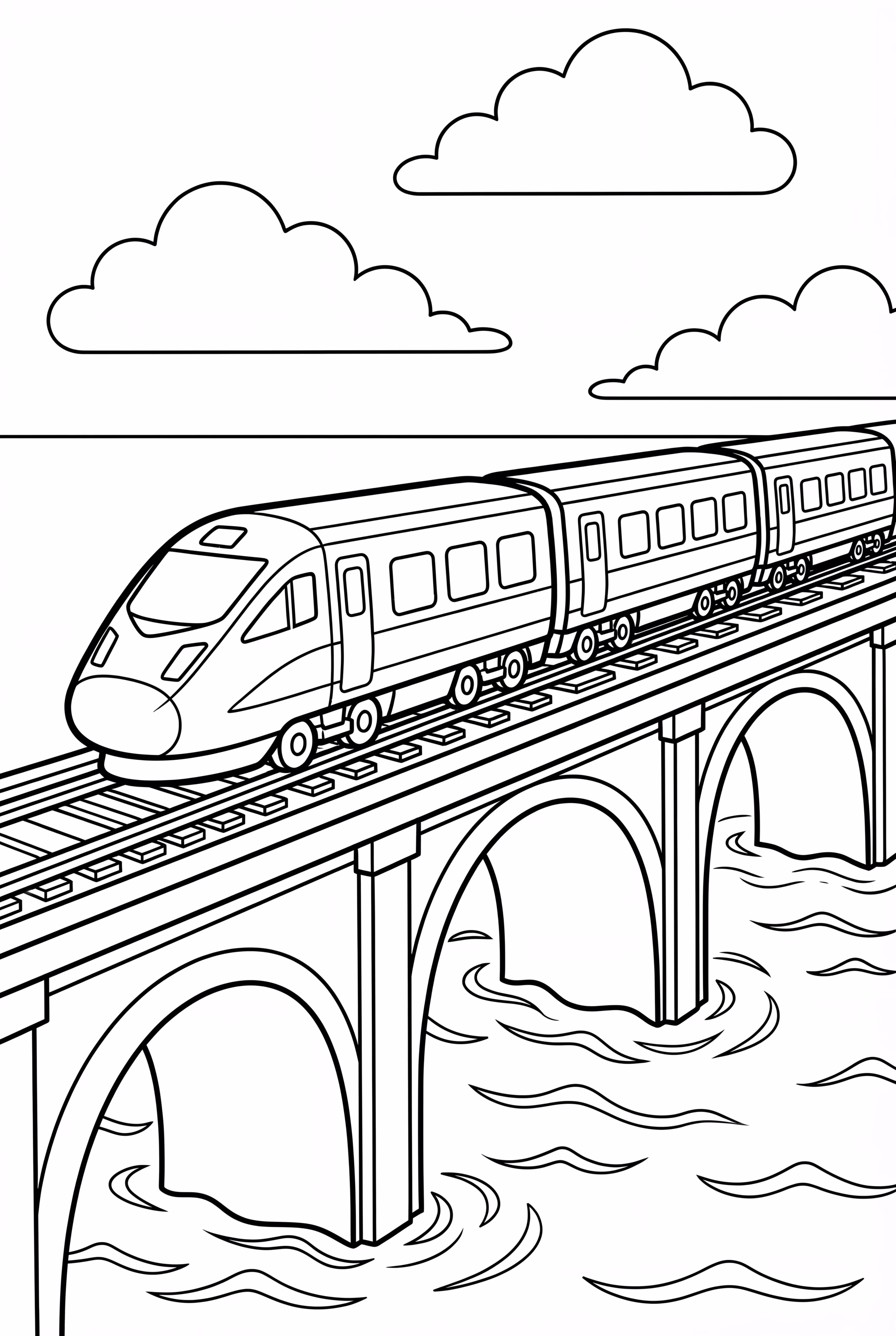 High Speed Train Crossing A Bridge