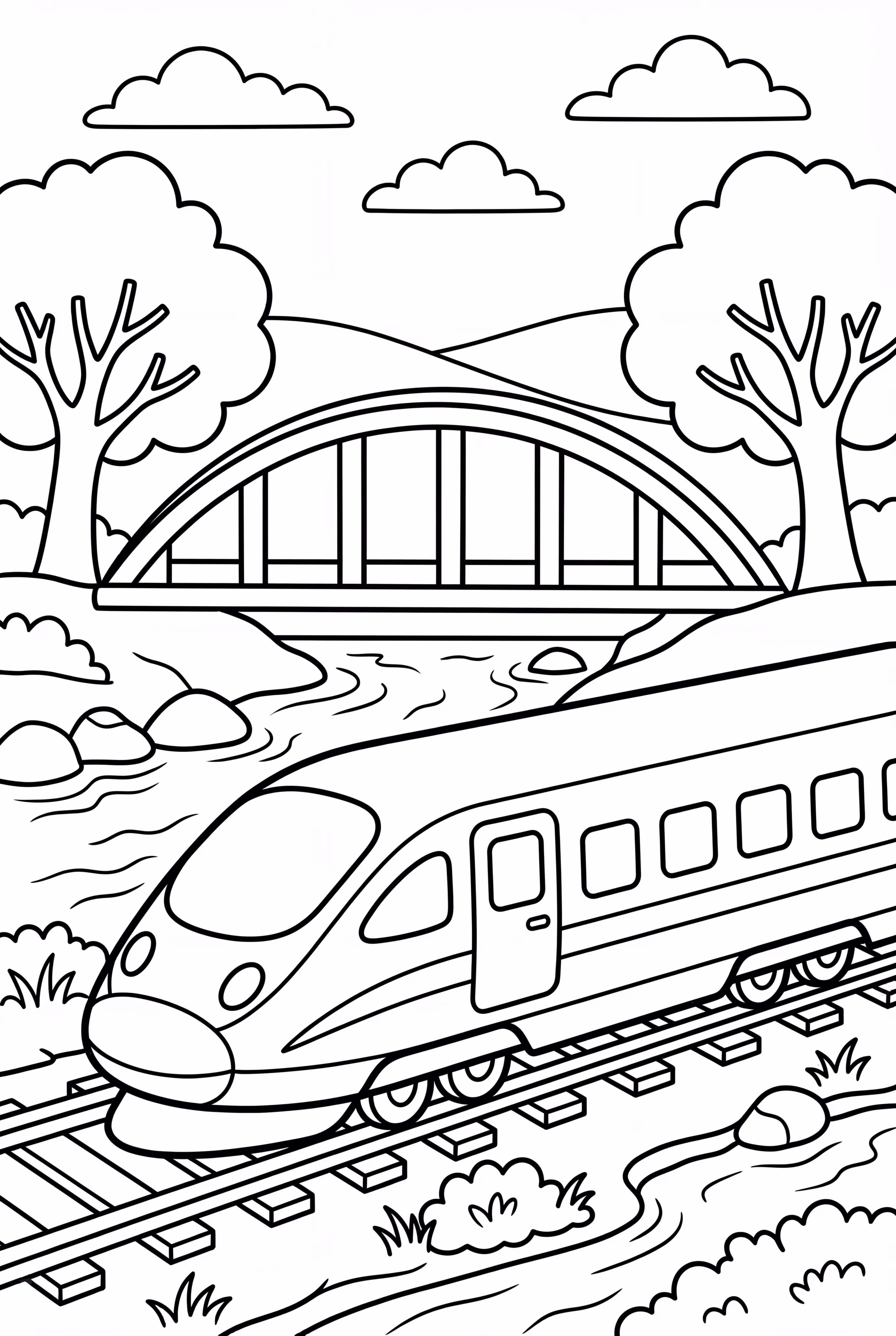 Tren de Alta Velocidad Sobre un Río