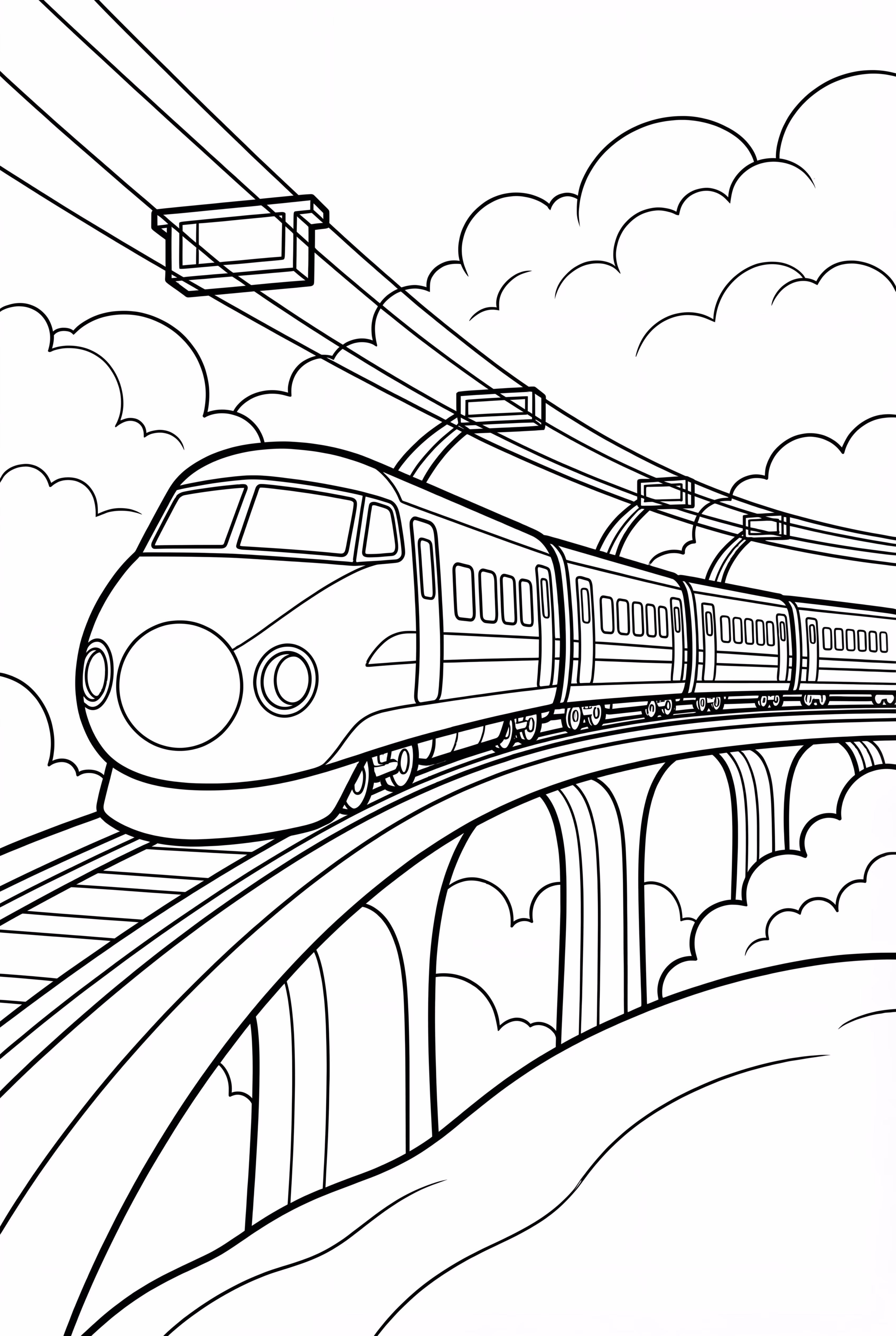 trem de alta velocidade correndo em uma pista futurista