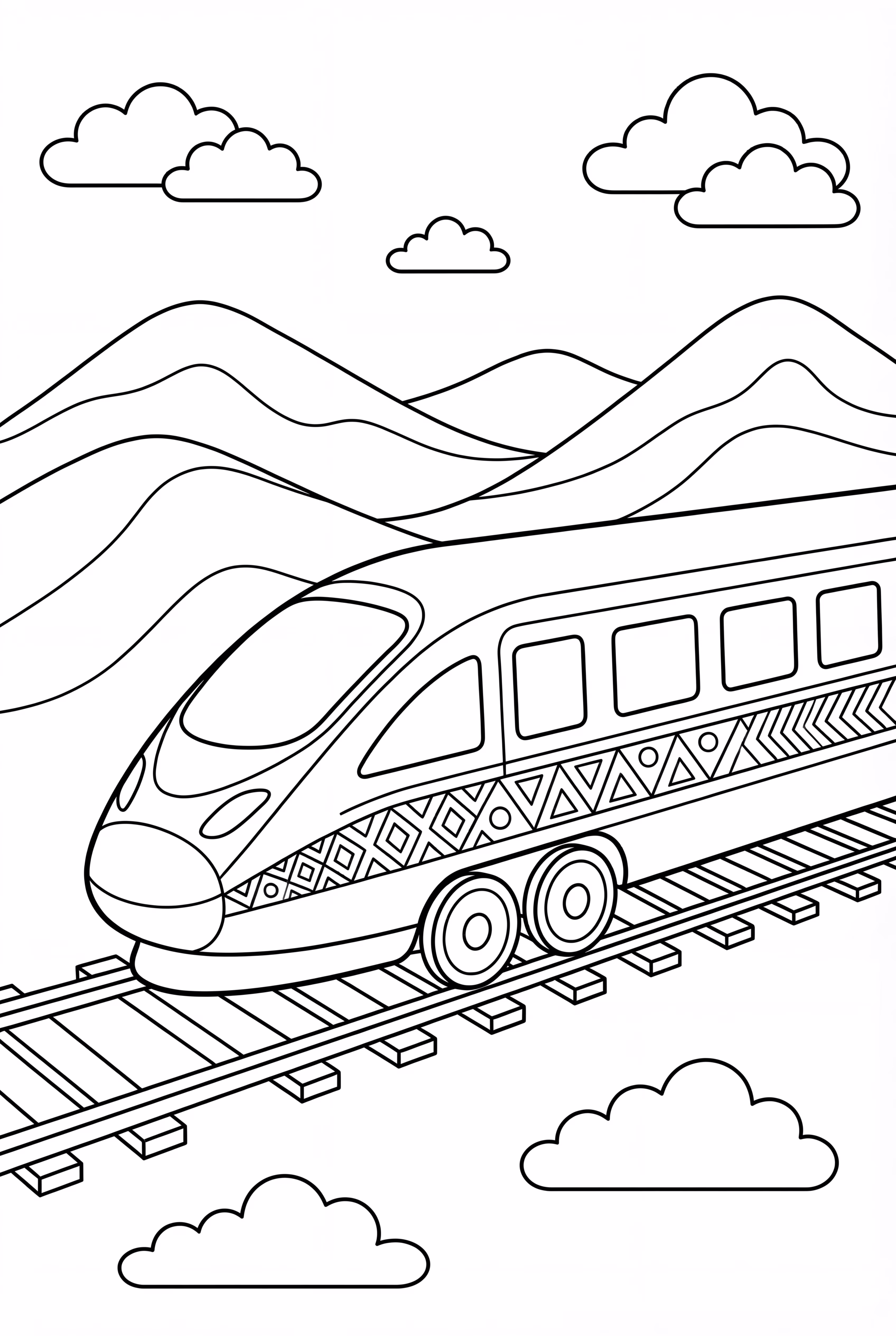 High Speed Train With Geometric Patterns