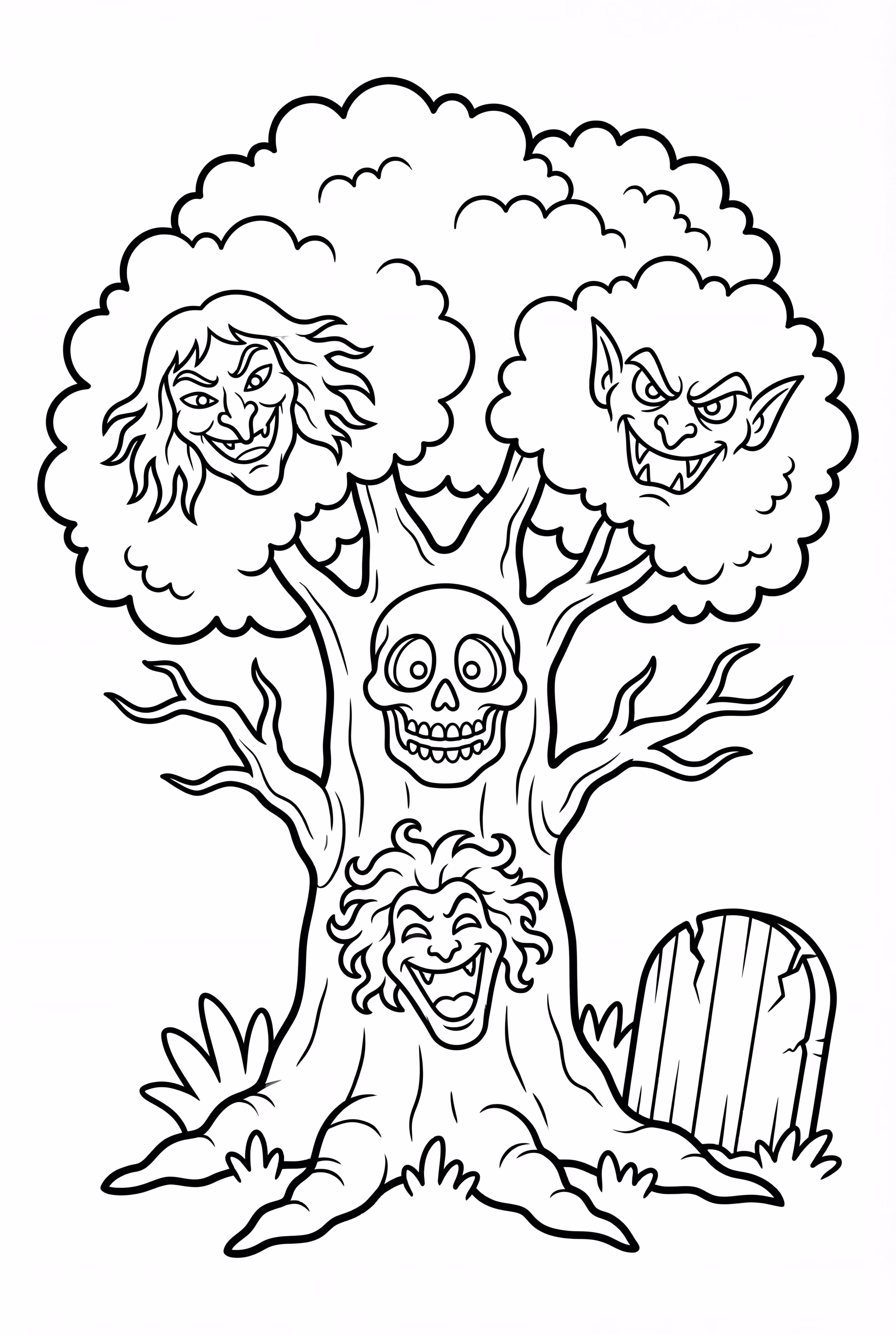 Hocus Pocus Haunted Tree With Faces