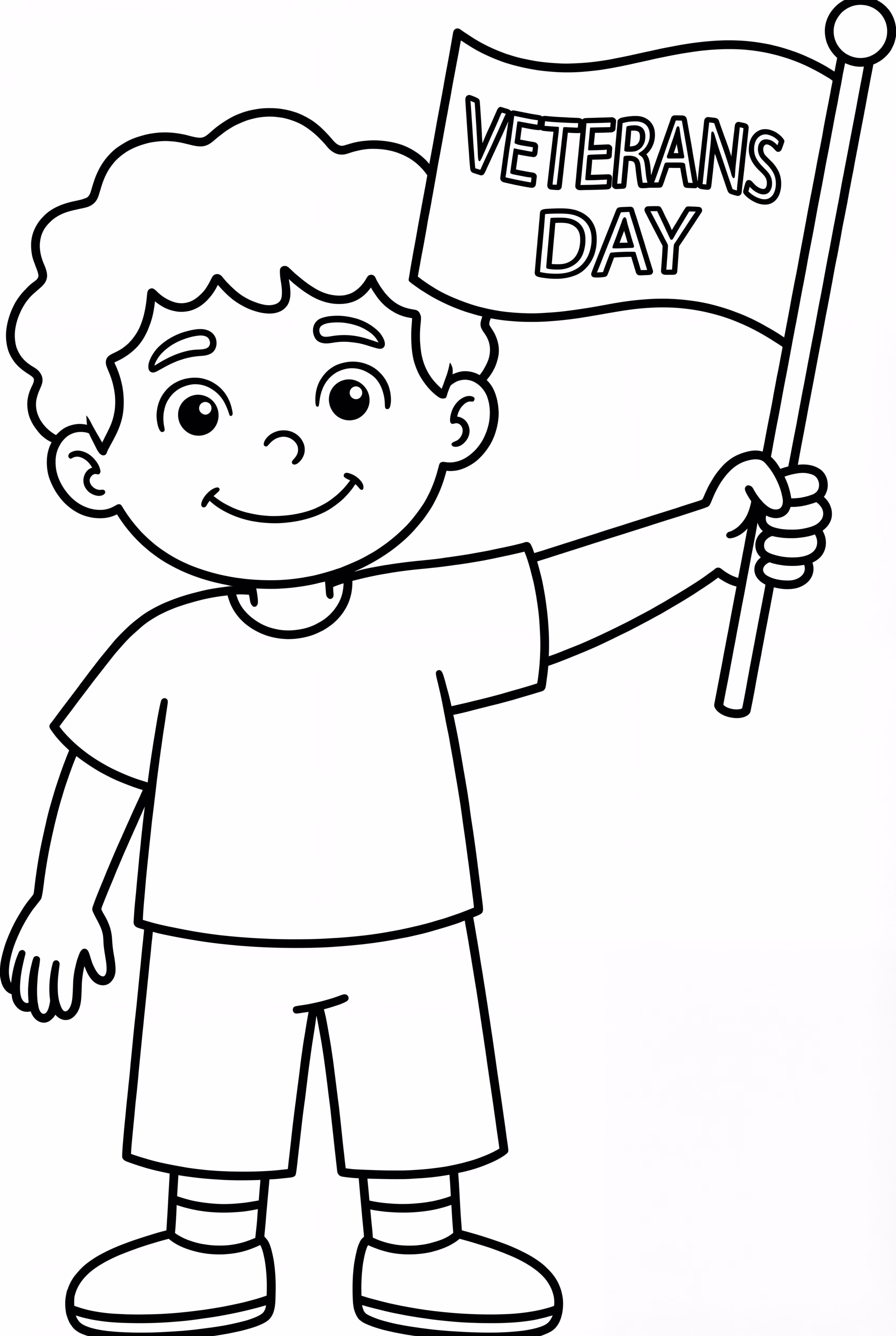 手持小旗子慶祝退伍軍人節