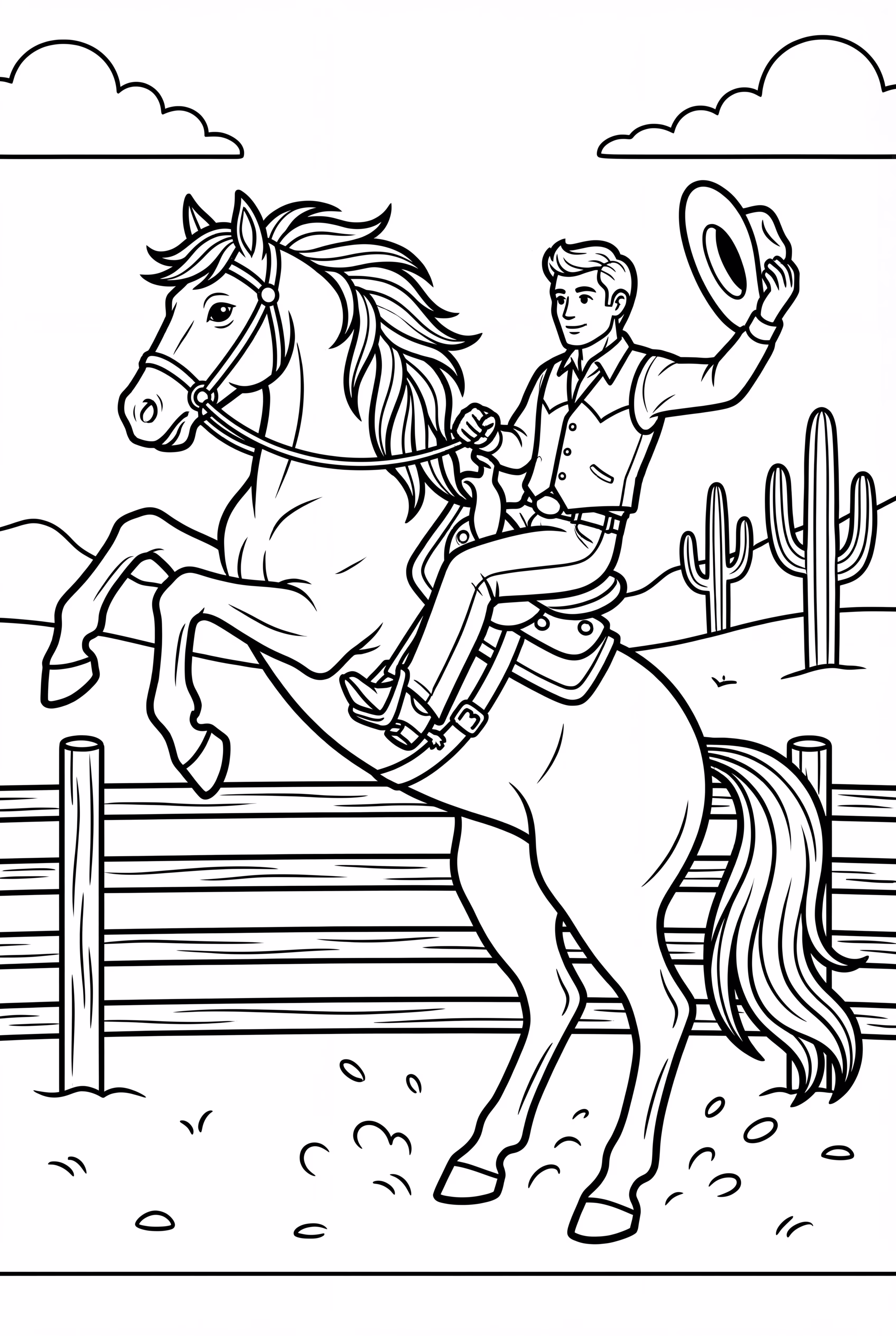 ロデオライダーとバッキングホース