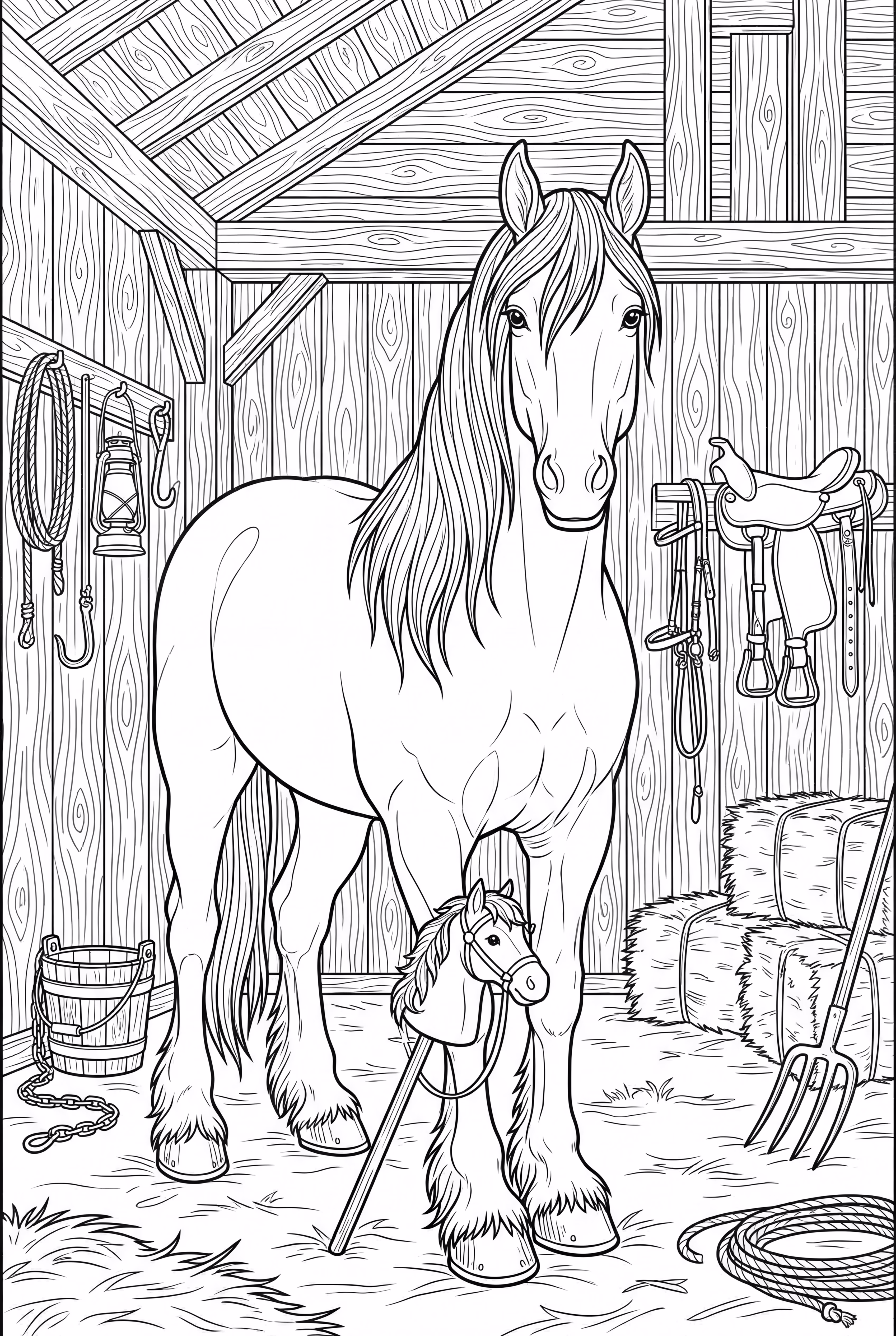 马在森林中奔跑