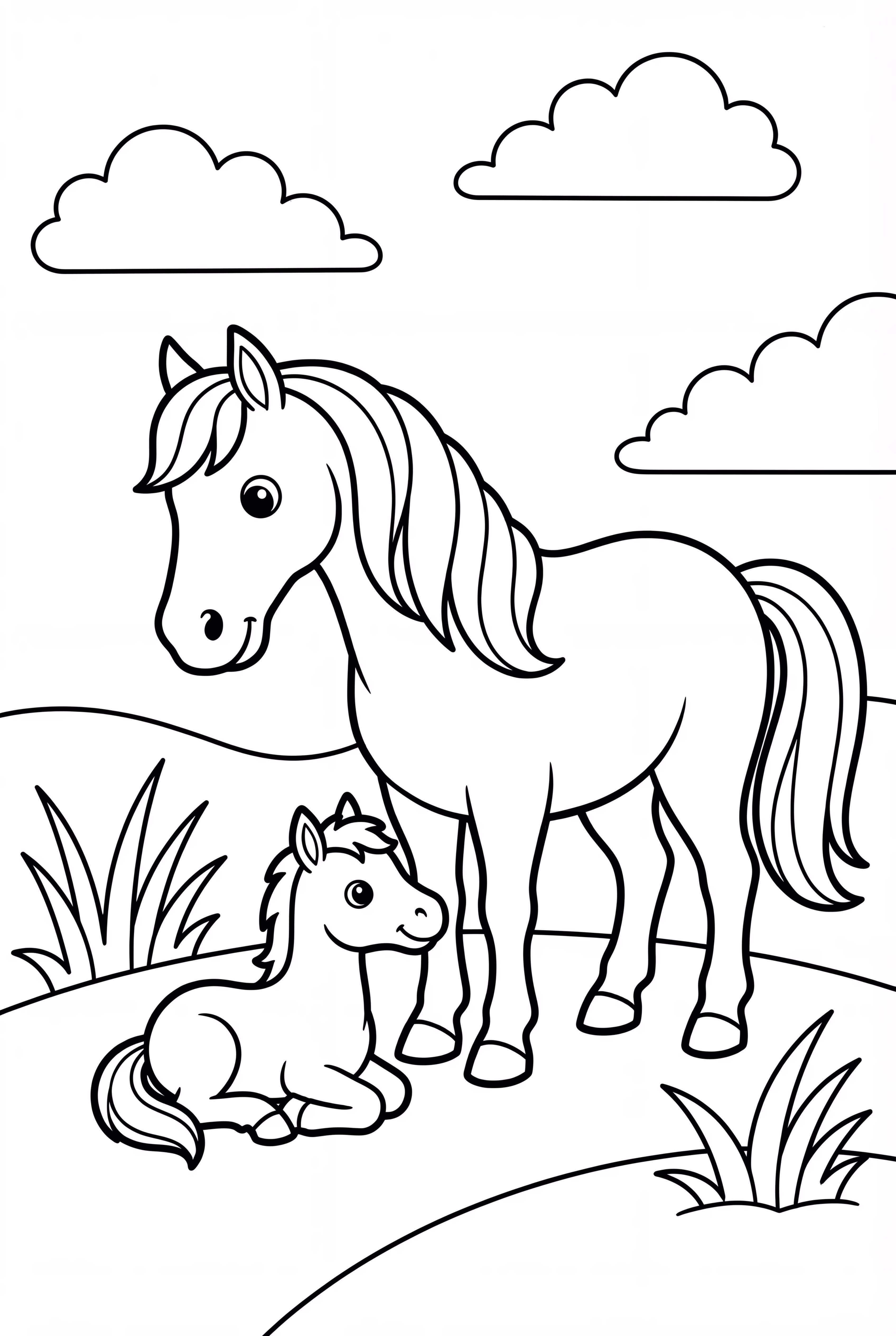 Pferdewache neugeborenes Fohlen