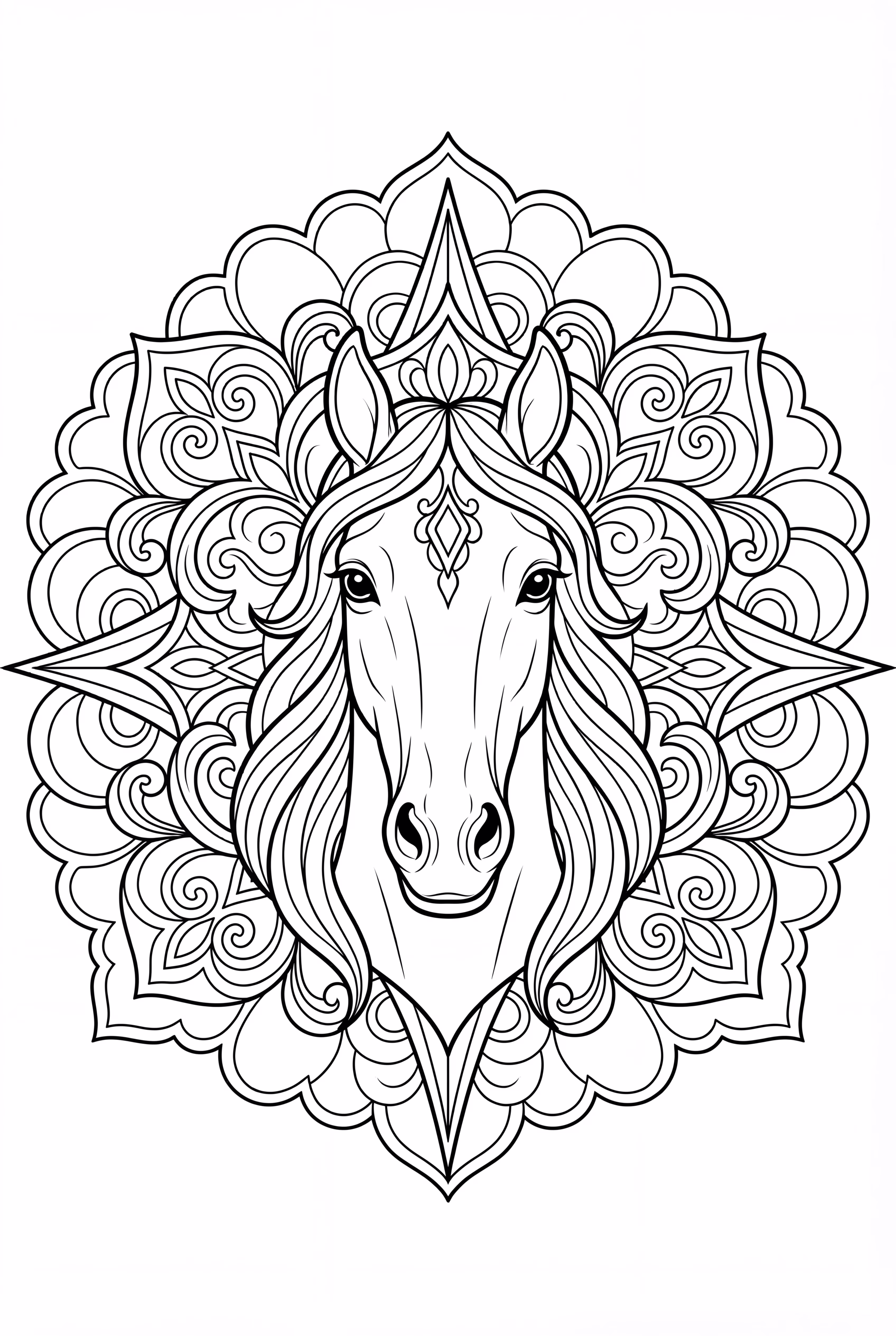 Design de Mandala en Tête de Cheval