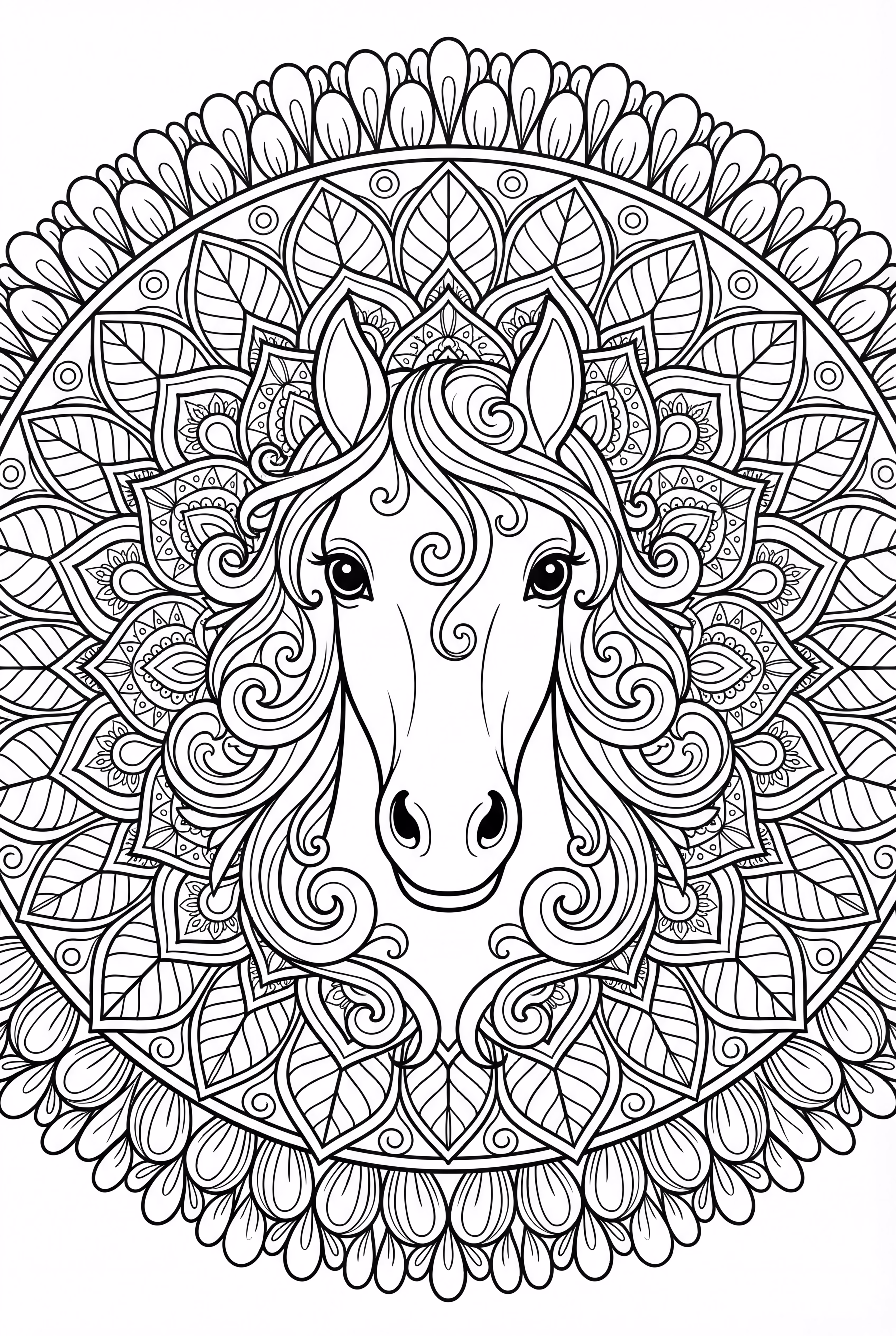 Horse Head Mandala Design