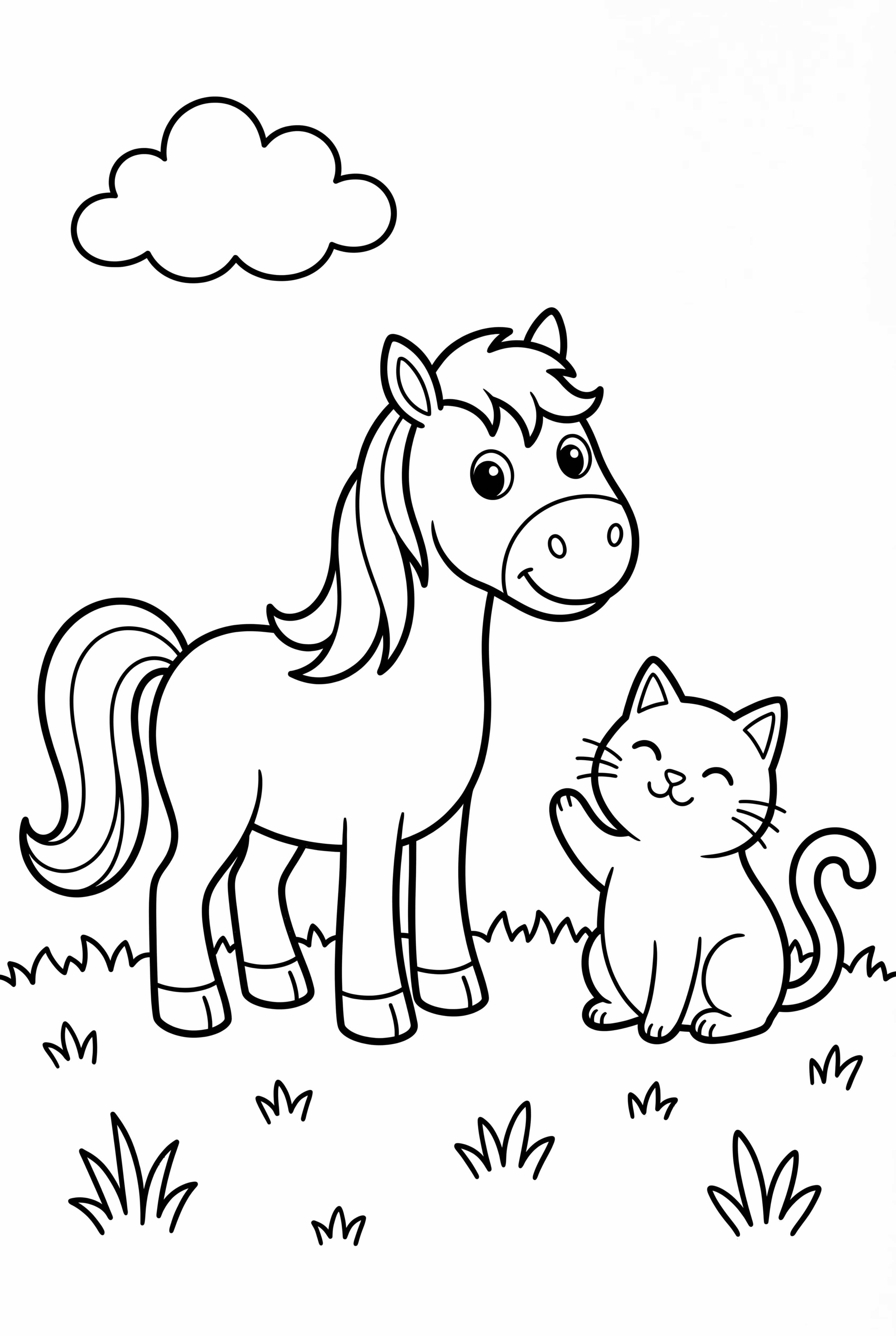 말과 헛간 고양이 놀이