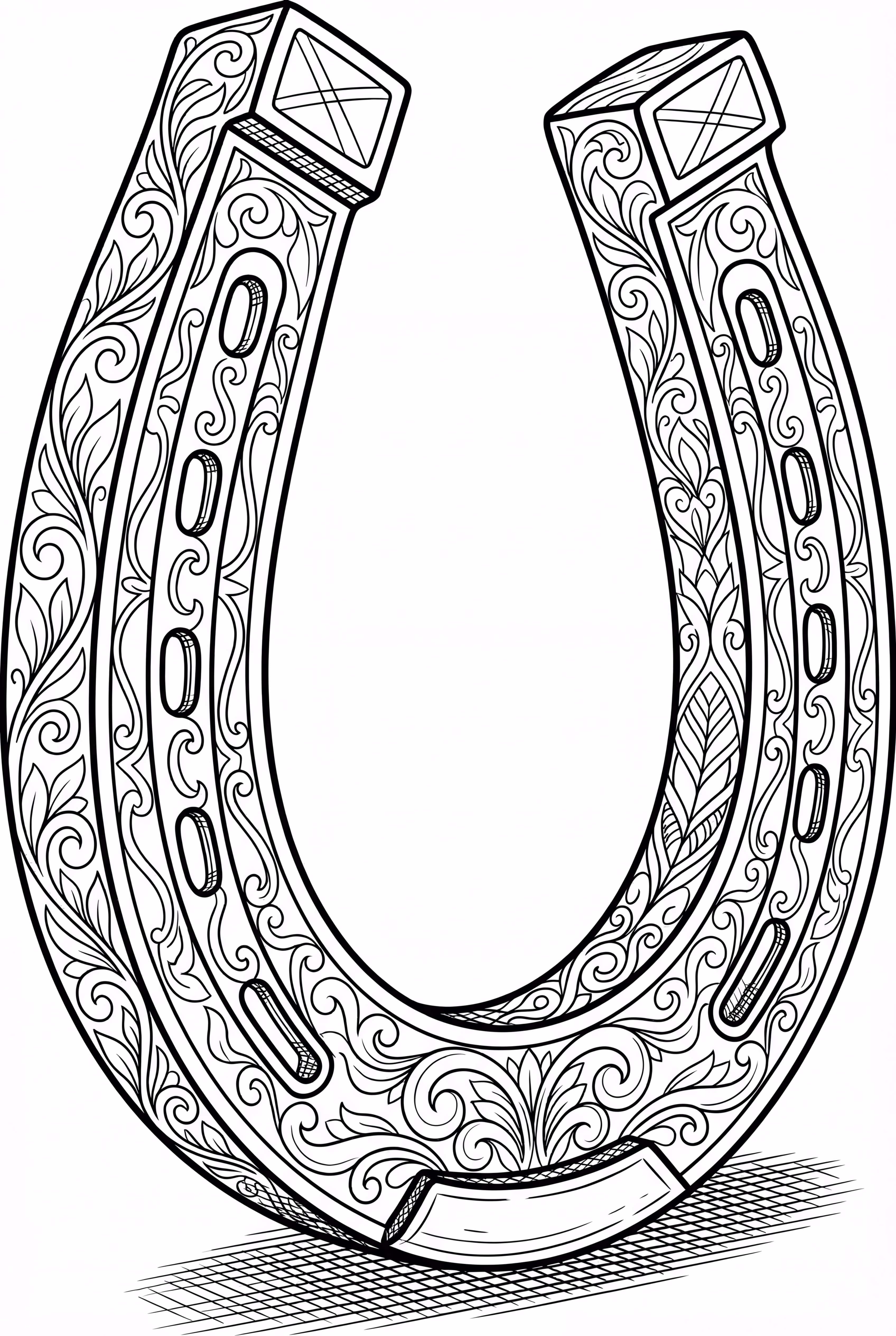 带有精美雕刻的马蹄铁