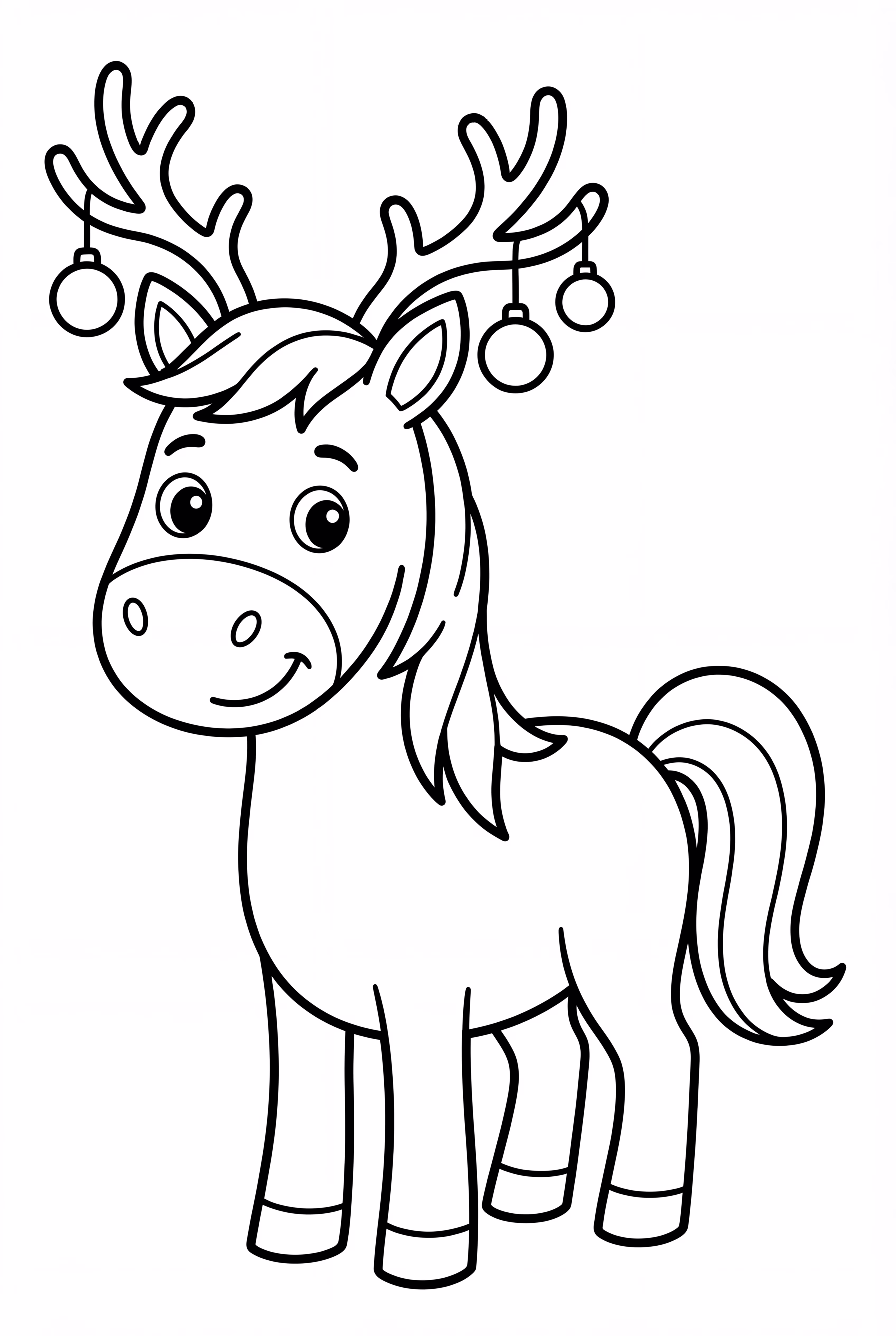 Horse Wearing Christmas Reindeer Antlers