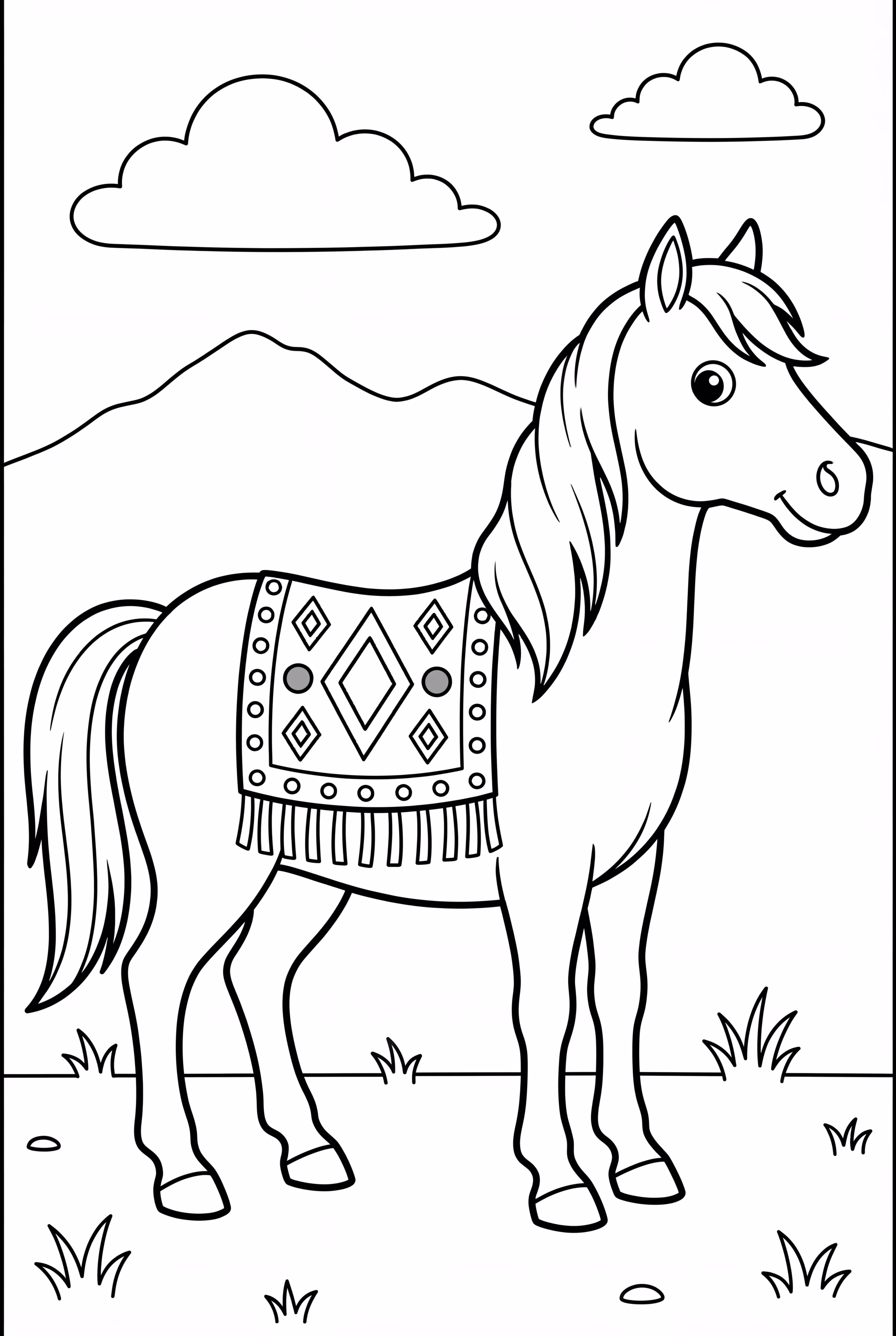 Horse With Native American Beaded Saddle