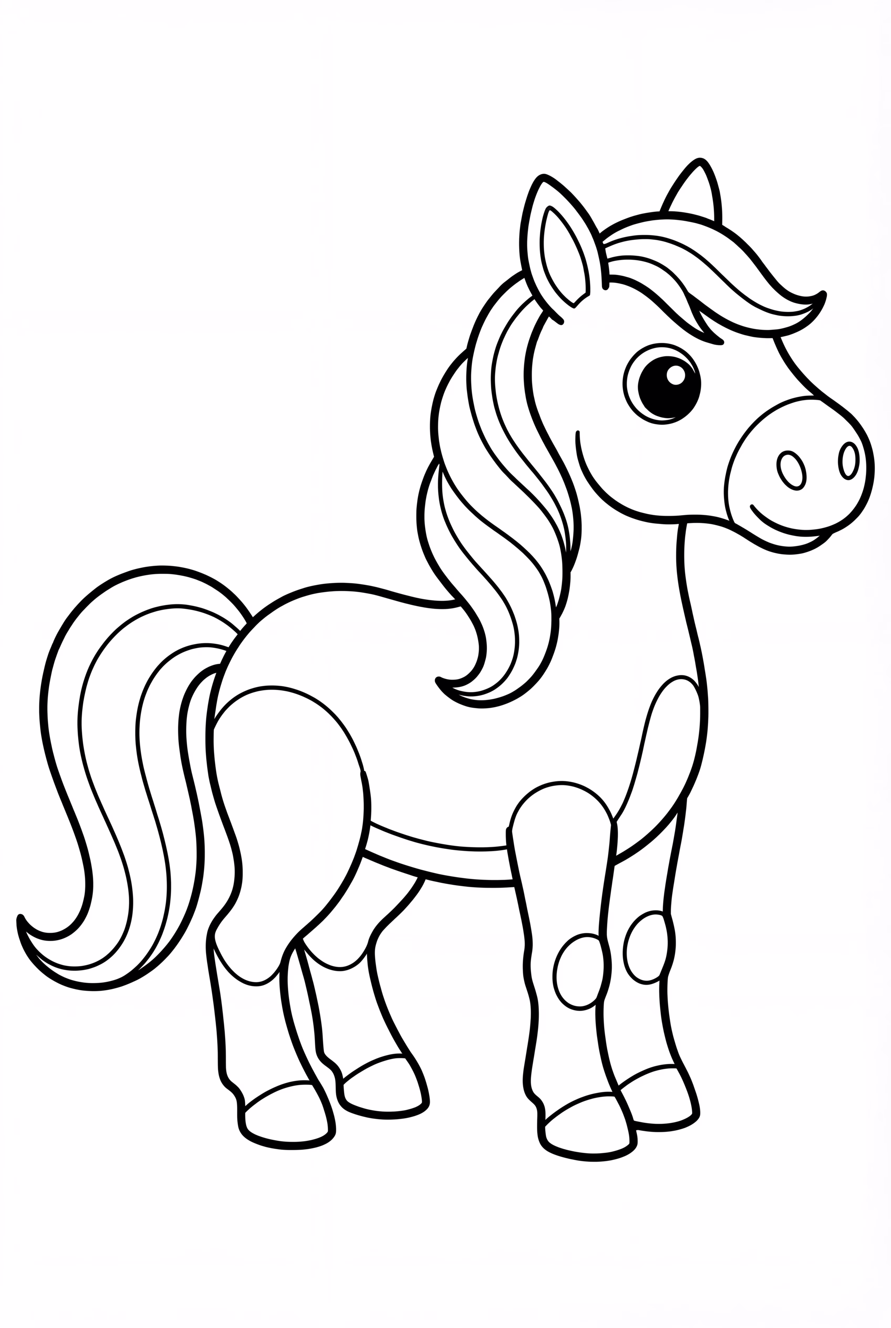 Cavalo Com Crina Colorida de Arco-Íris