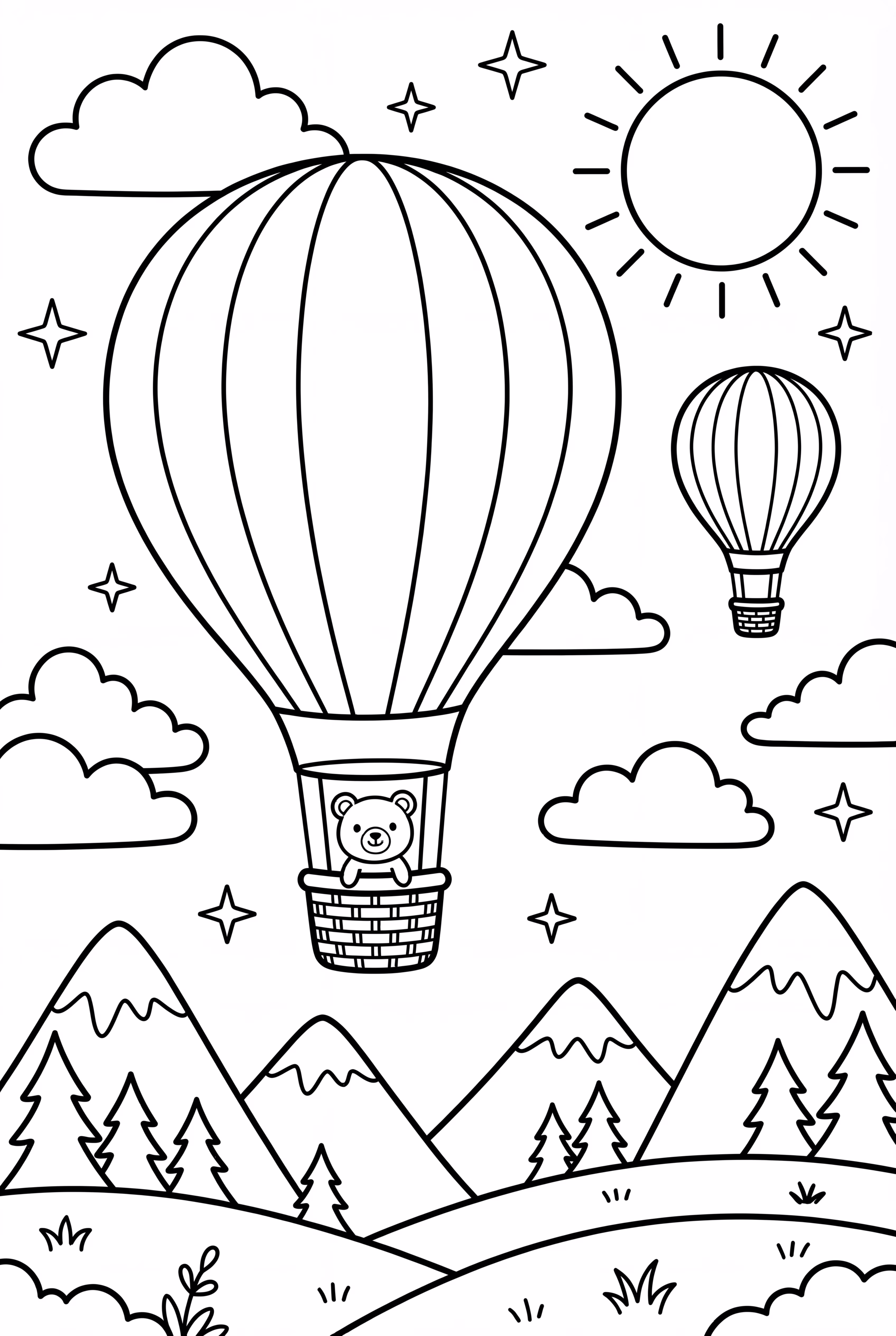 Hot air ballooning in the mountains