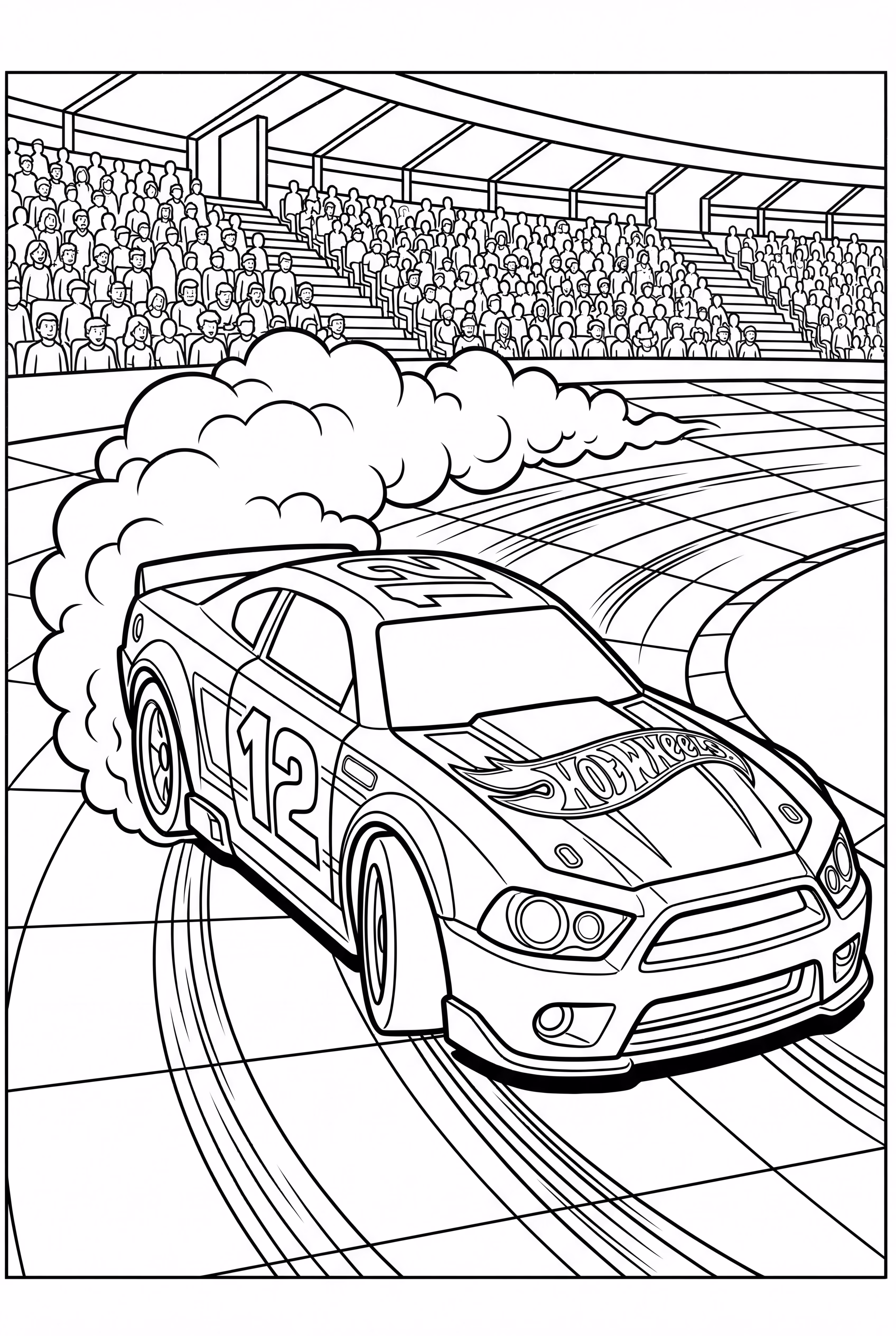 Voiture Hot Wheels en dérive dans un virage