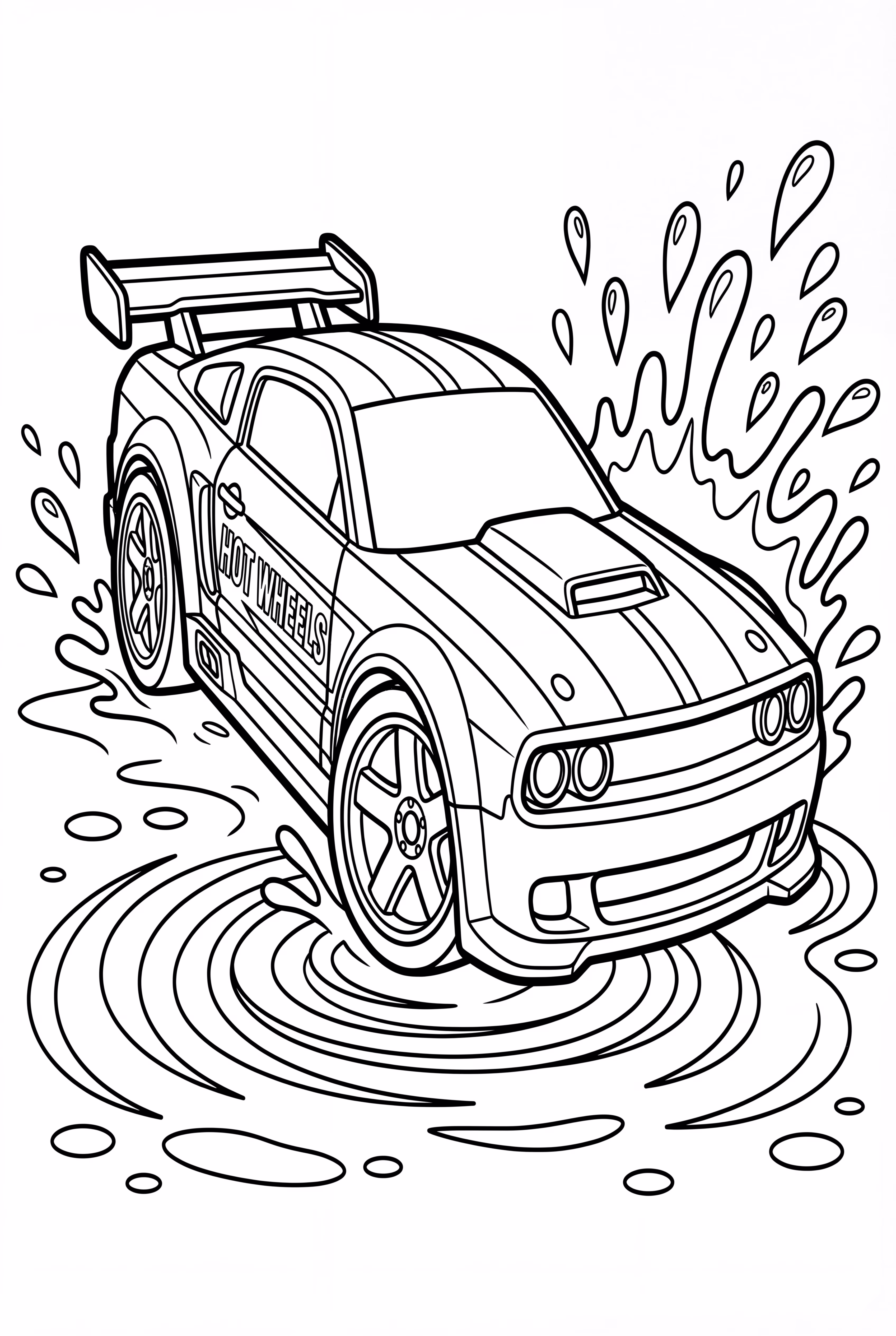 Hot Wheels 小車衝經水坑