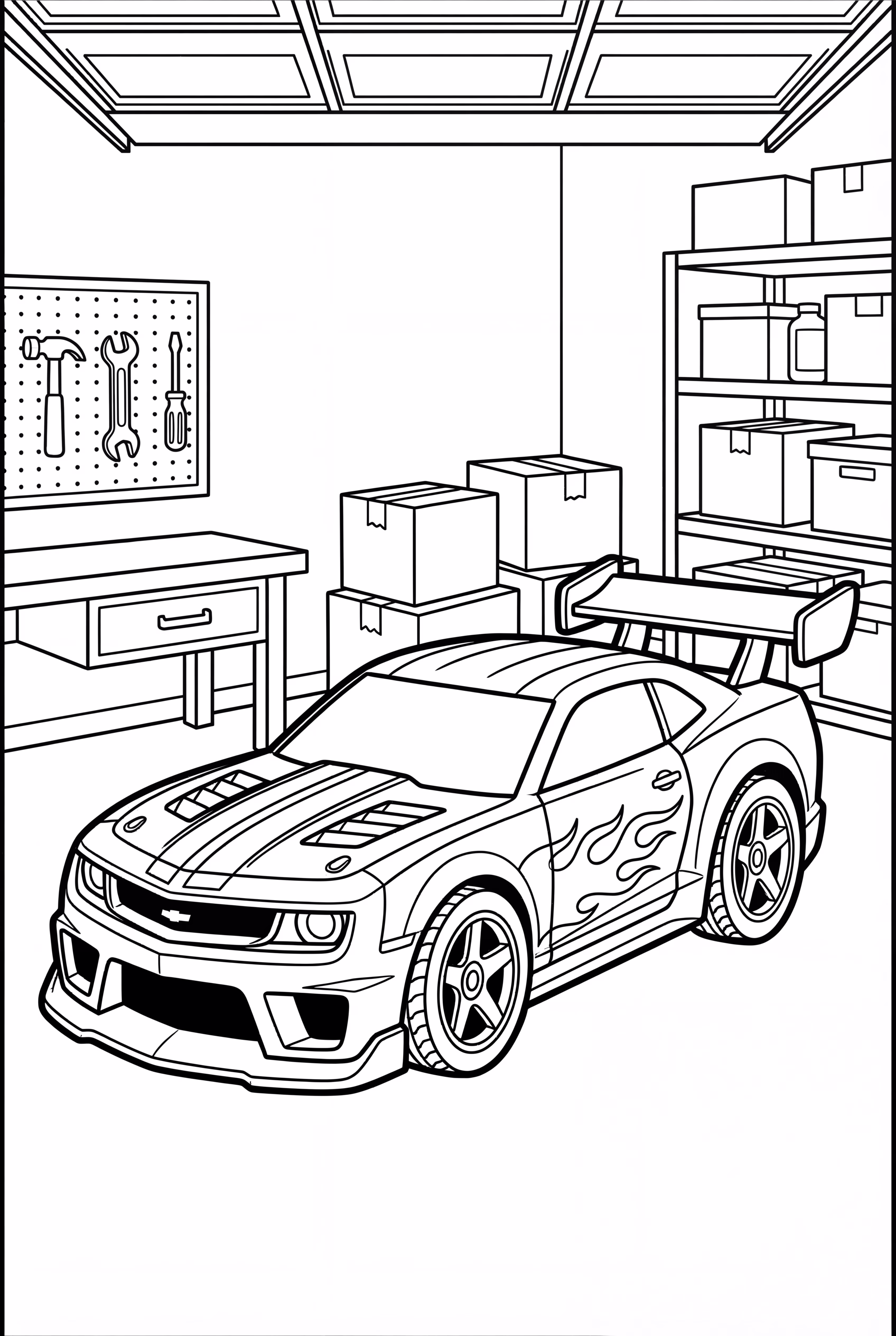 Carro Hot Wheels Em Uma Garagem