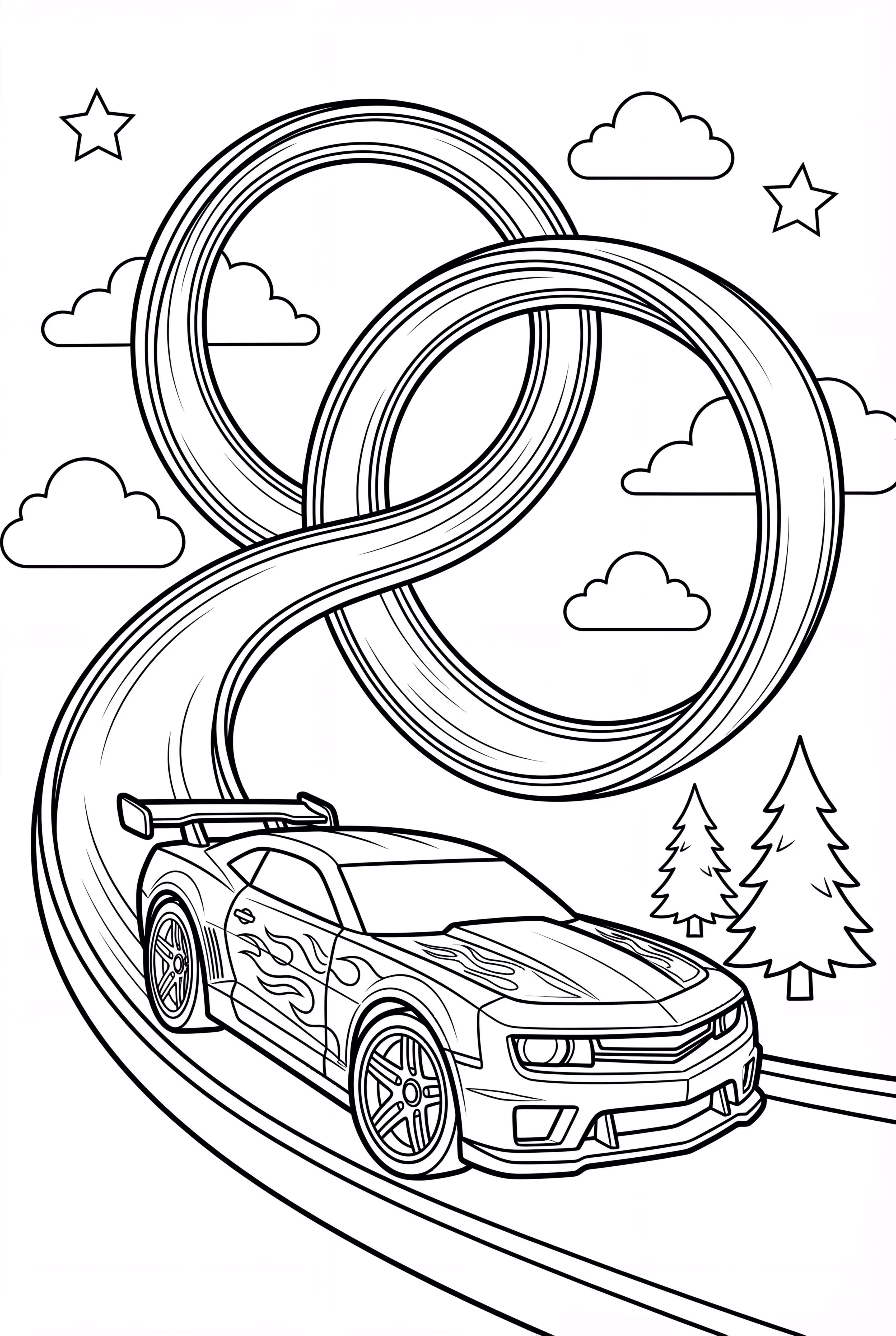 Hot Wheels 車輛在螺旋軌道上