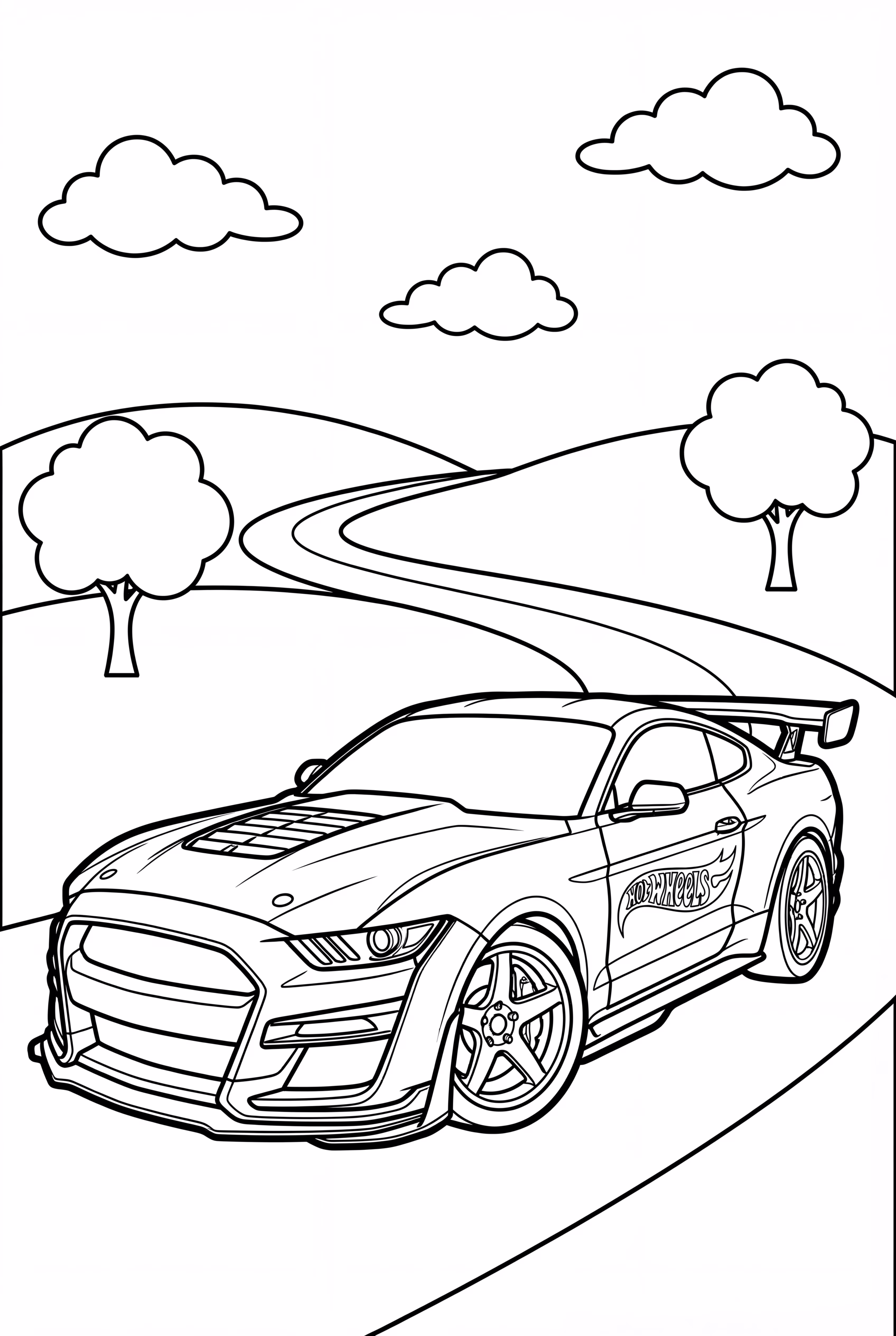 Carro Hot Wheels em Uma Estrada Sinuosa