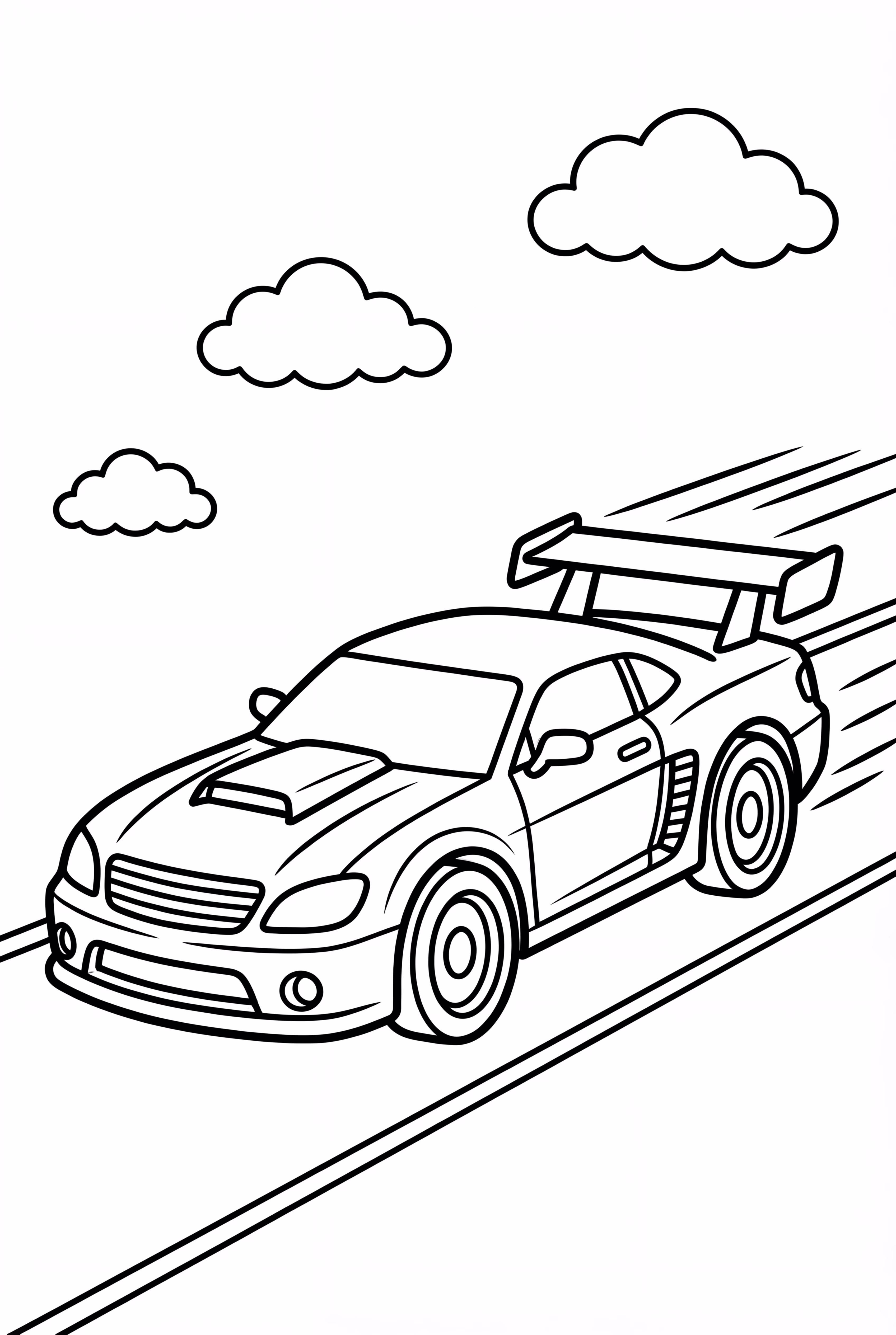 Voiture Hot Wheels avec lignes de vitesse