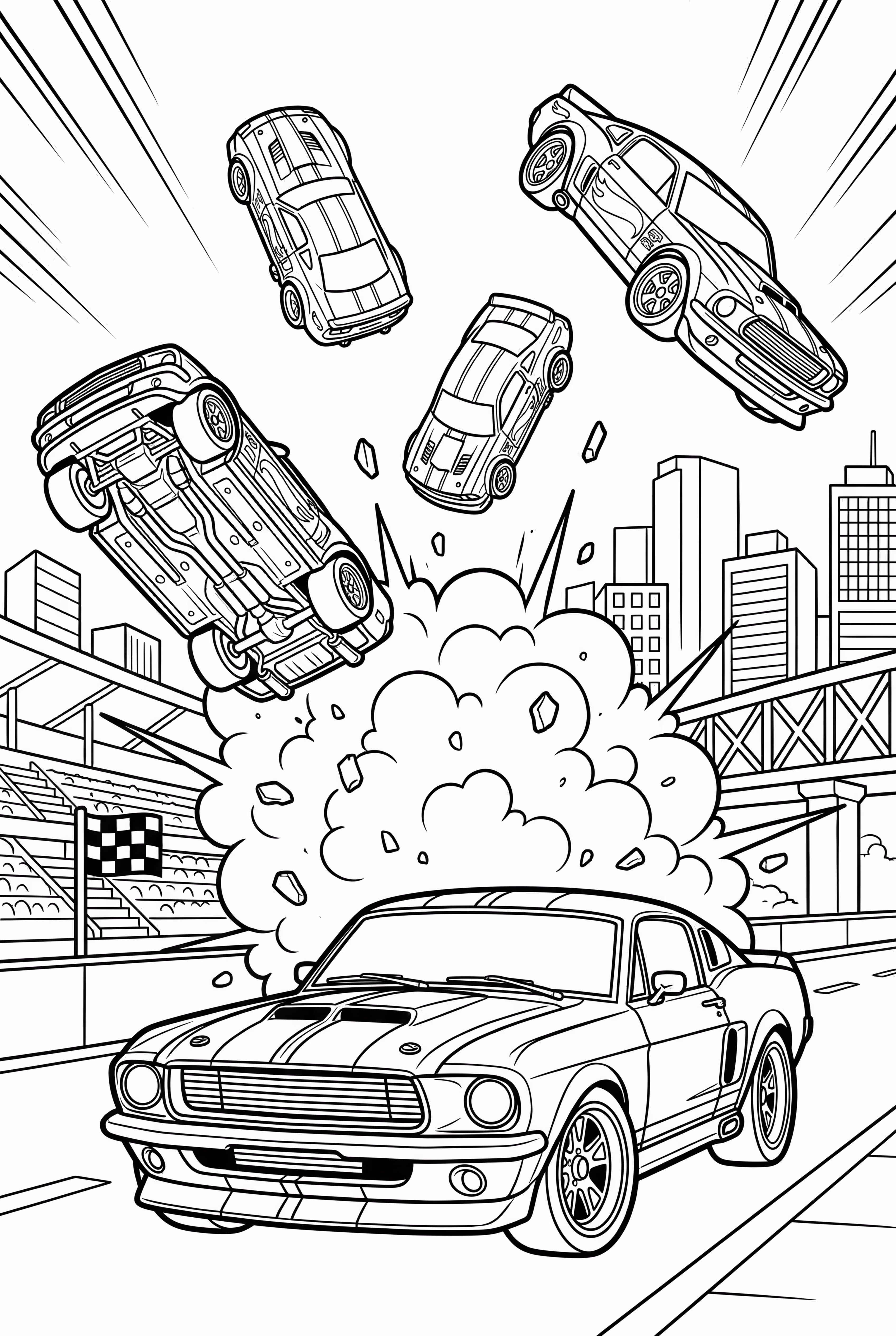 劇的なクラッシュのホットウィールカー