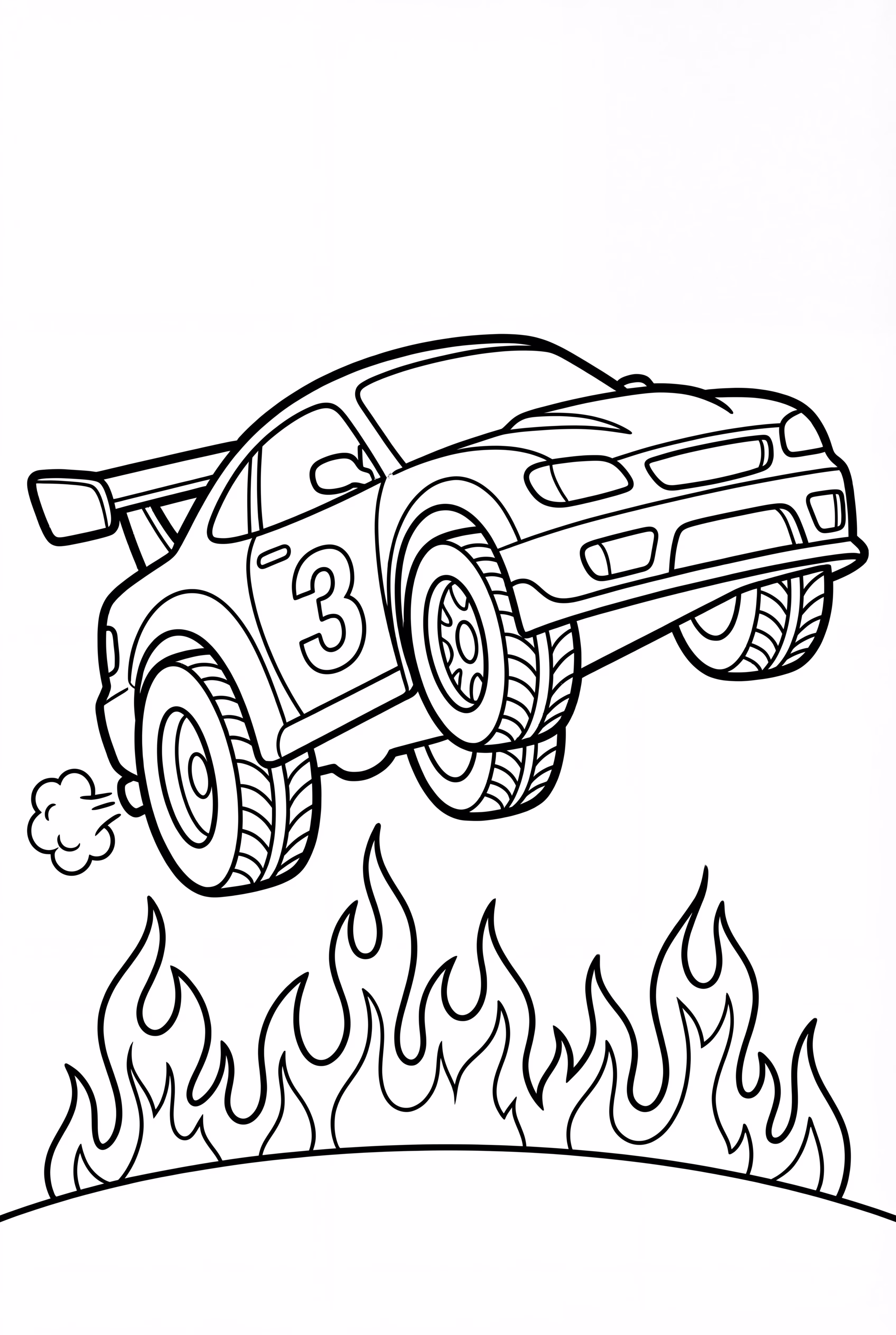 Hot Wheels Race Car Jumping Over Flames