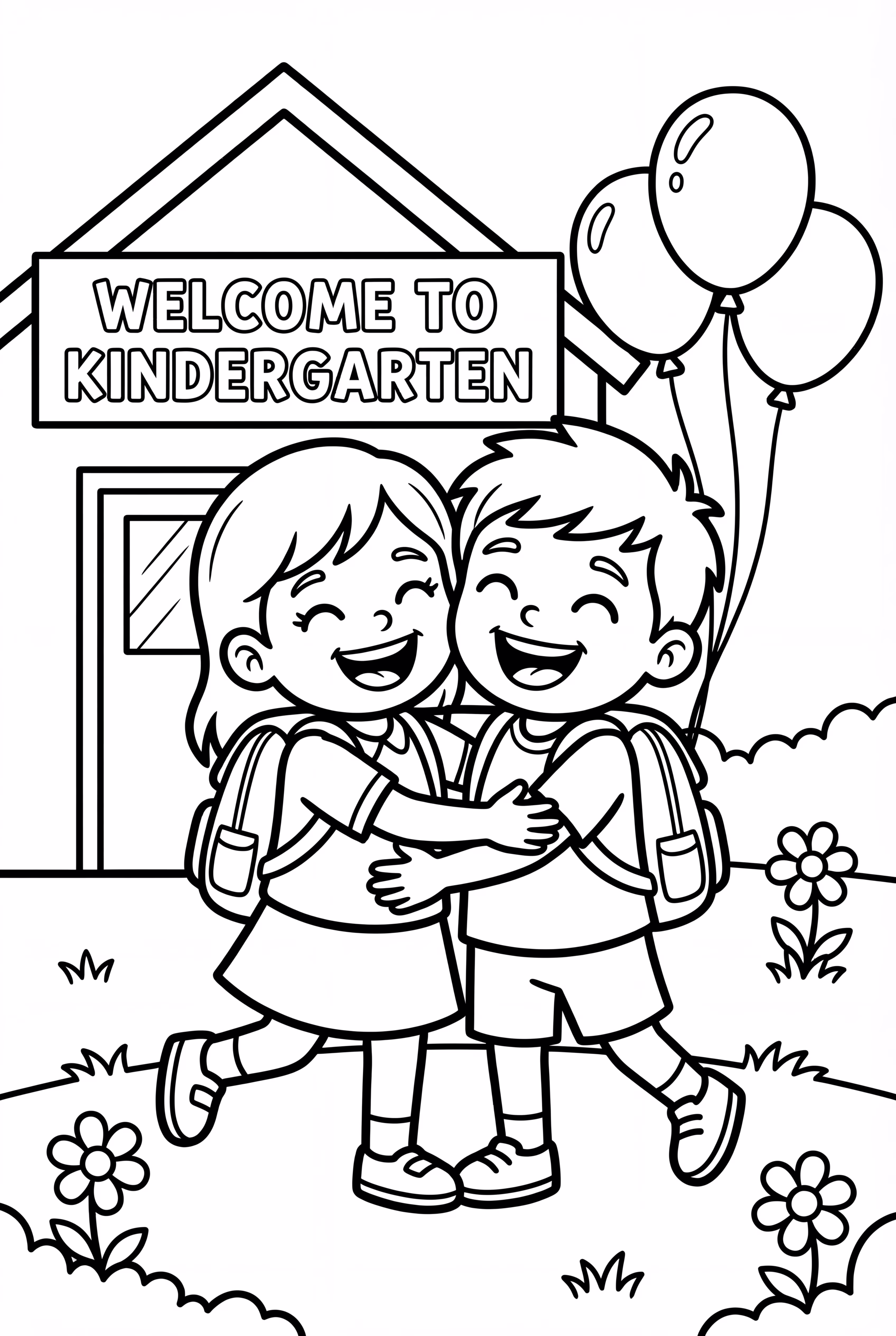Hugging A Friend Welcome To Kindergarten