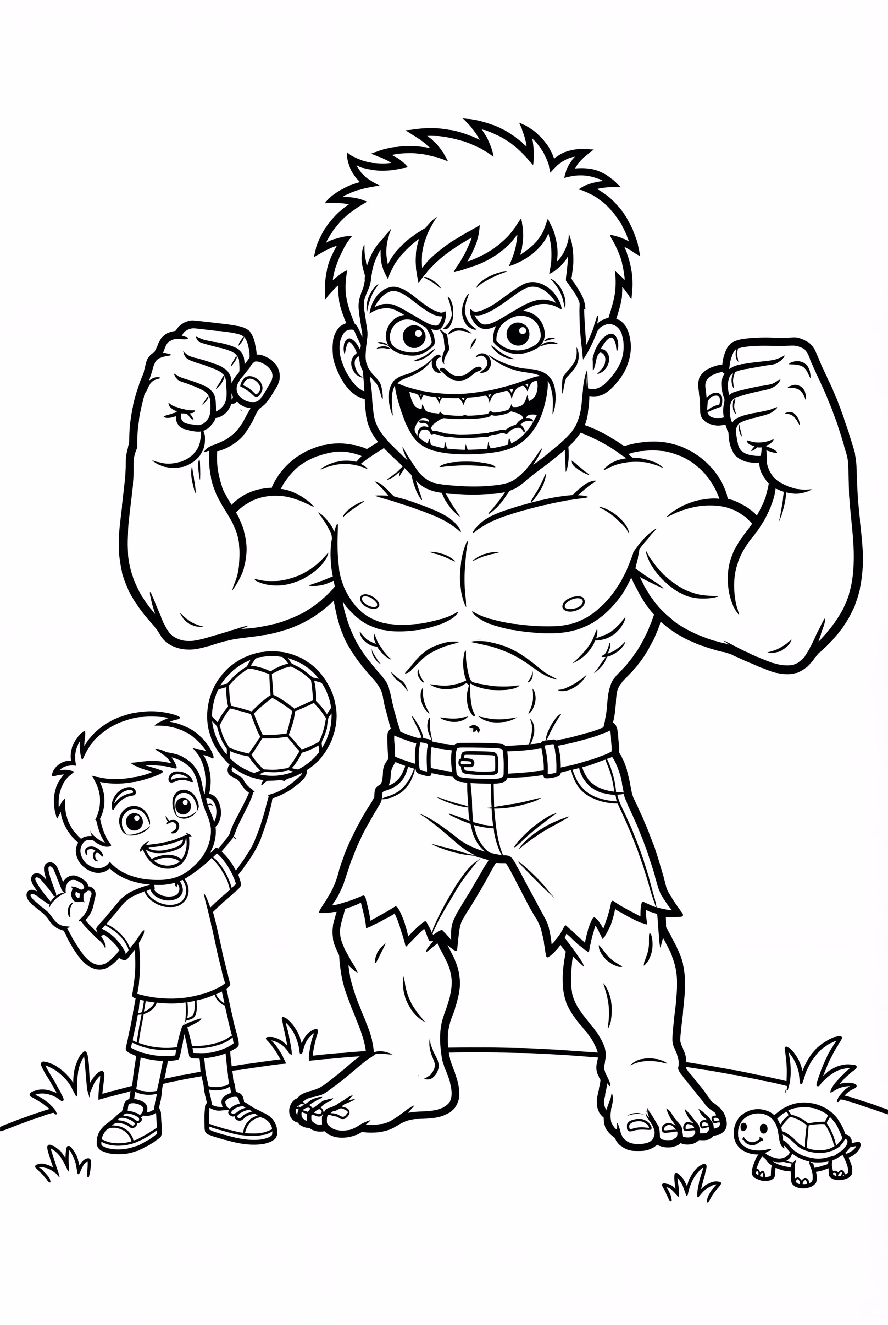 浩克与朋友踢足球