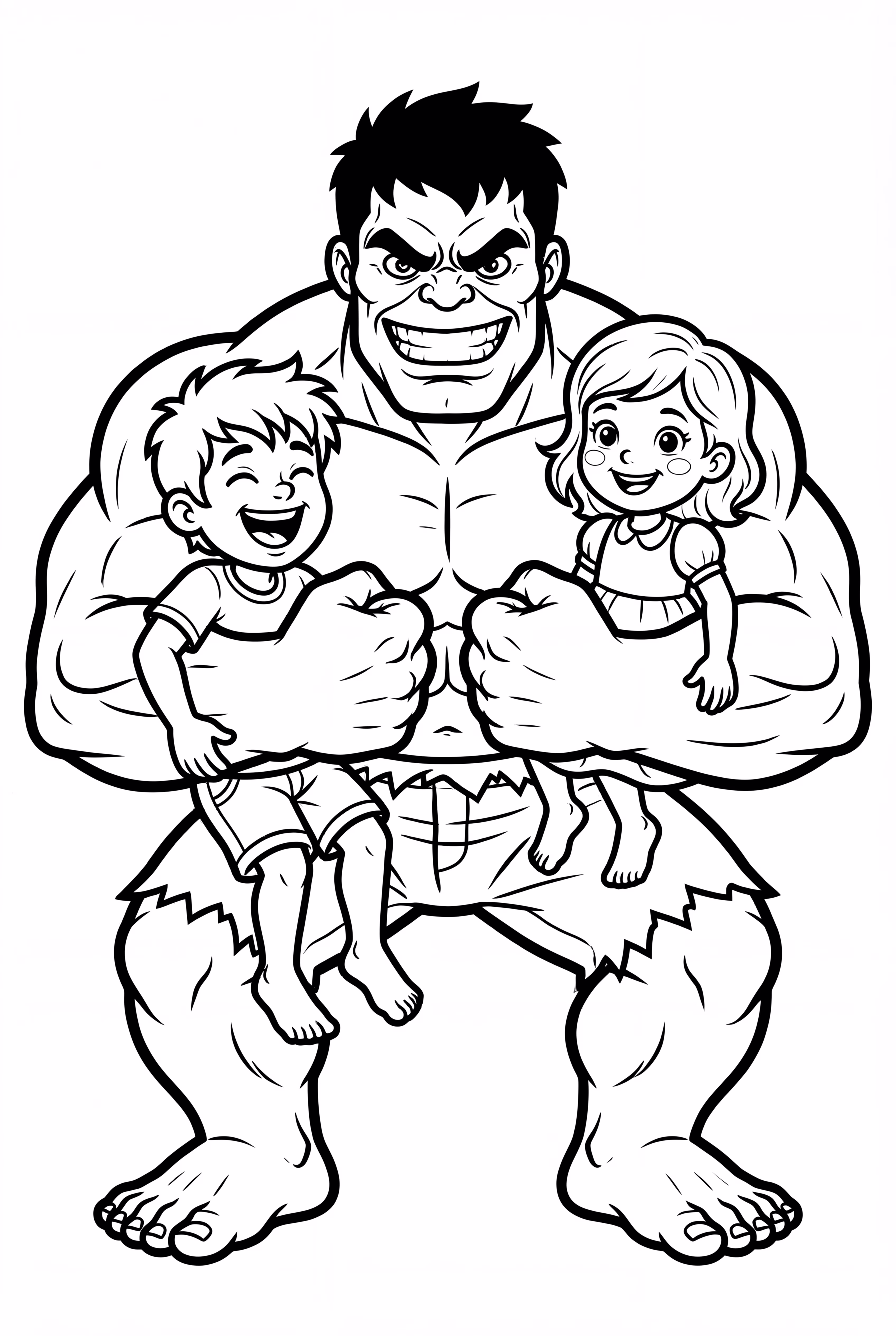 绿巨人和孩子们玩耍