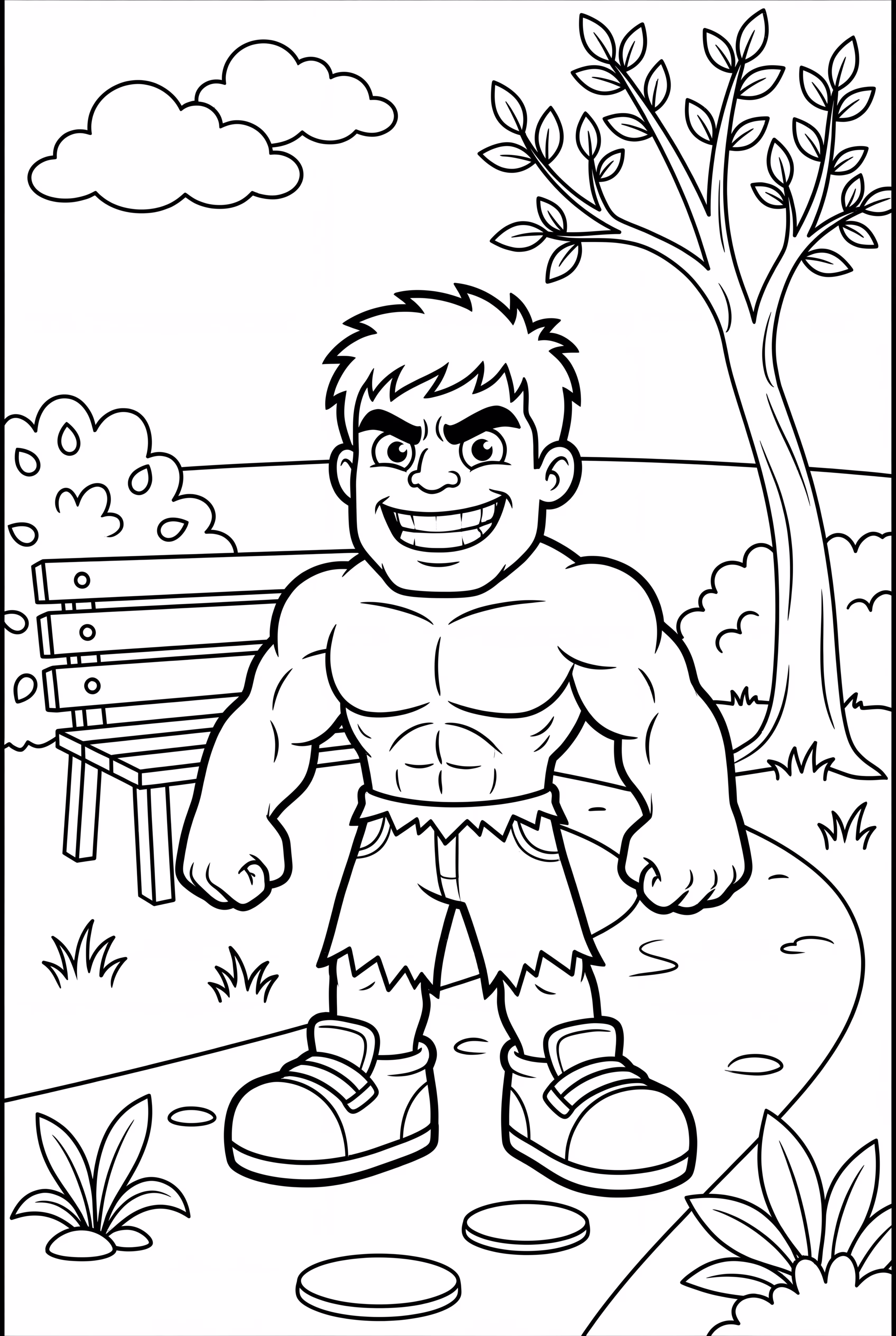 绿巨人微笑在公园