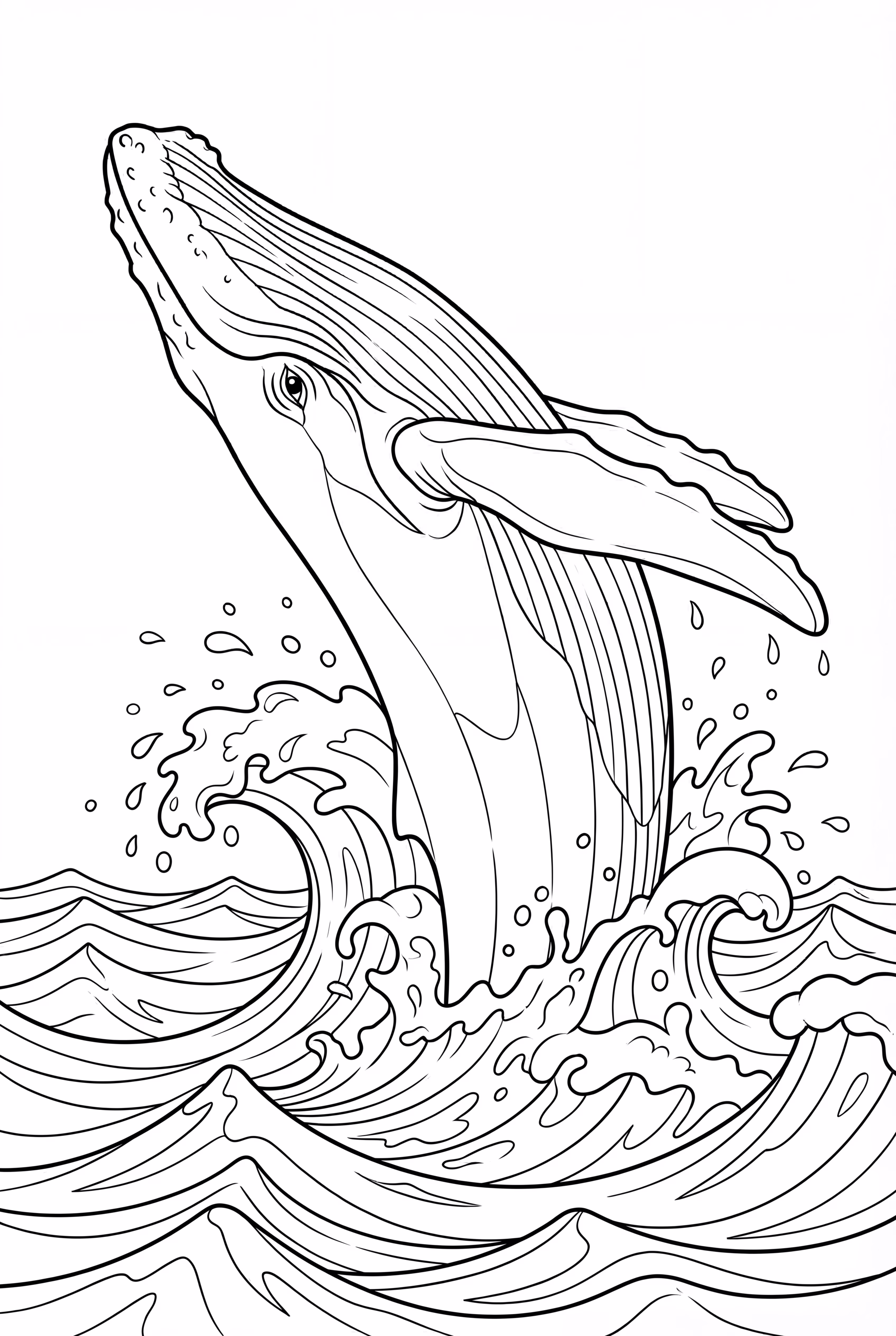 Baleine à bosse sautant hors de l'eau-2