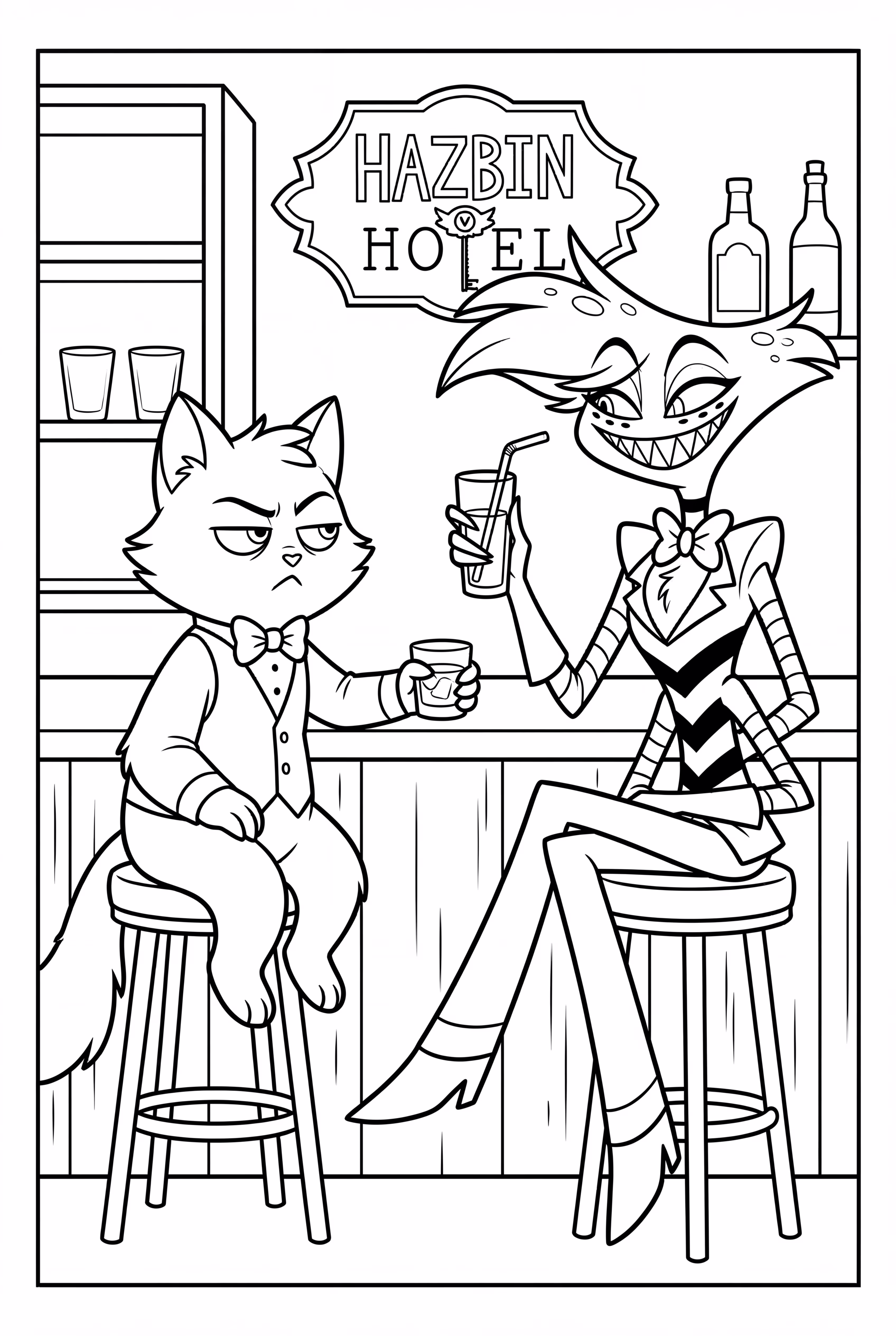 Husk And Angel Dust At The Hazbin Hotel Bar