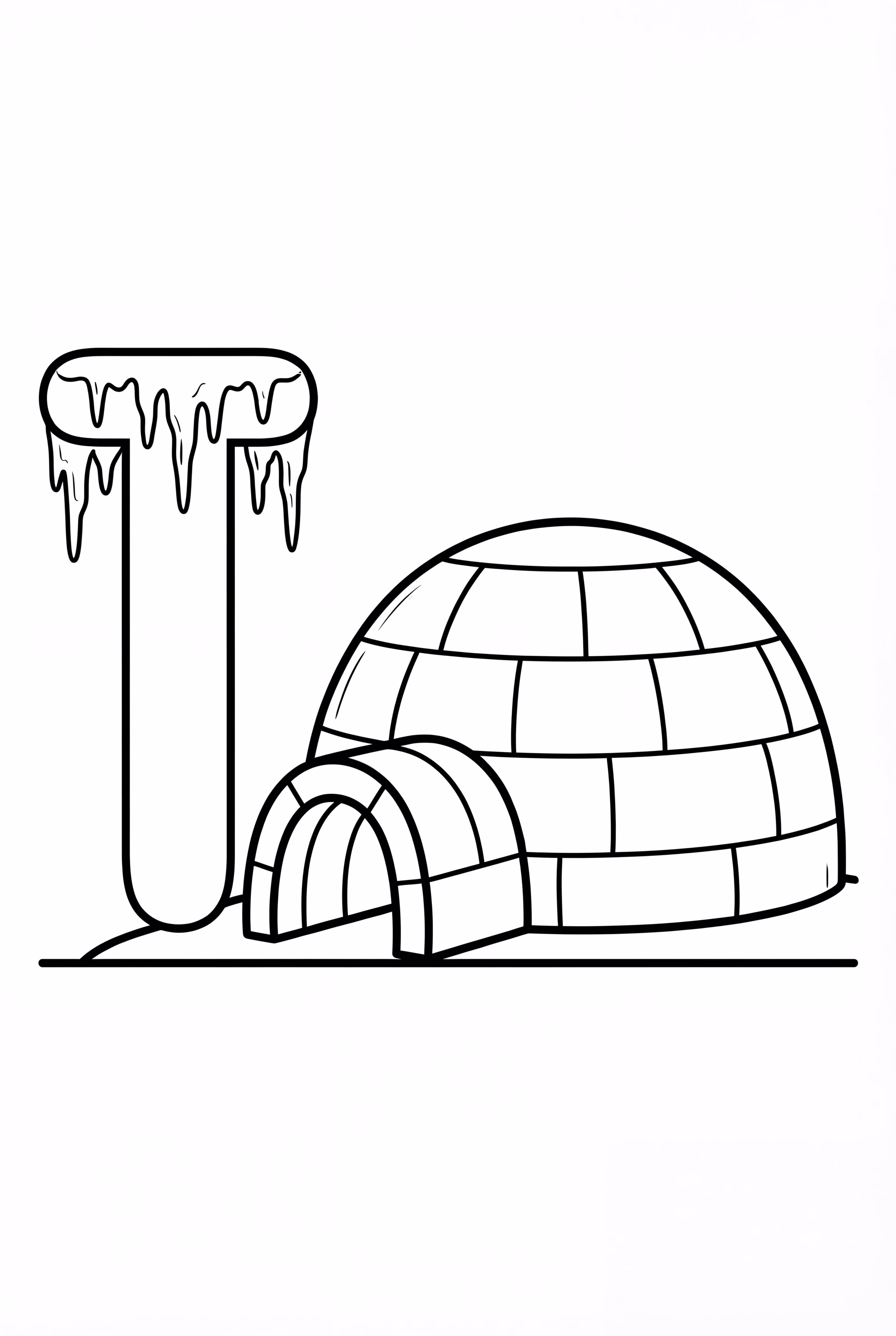 Icy Alphabet Letter I With An Igloo